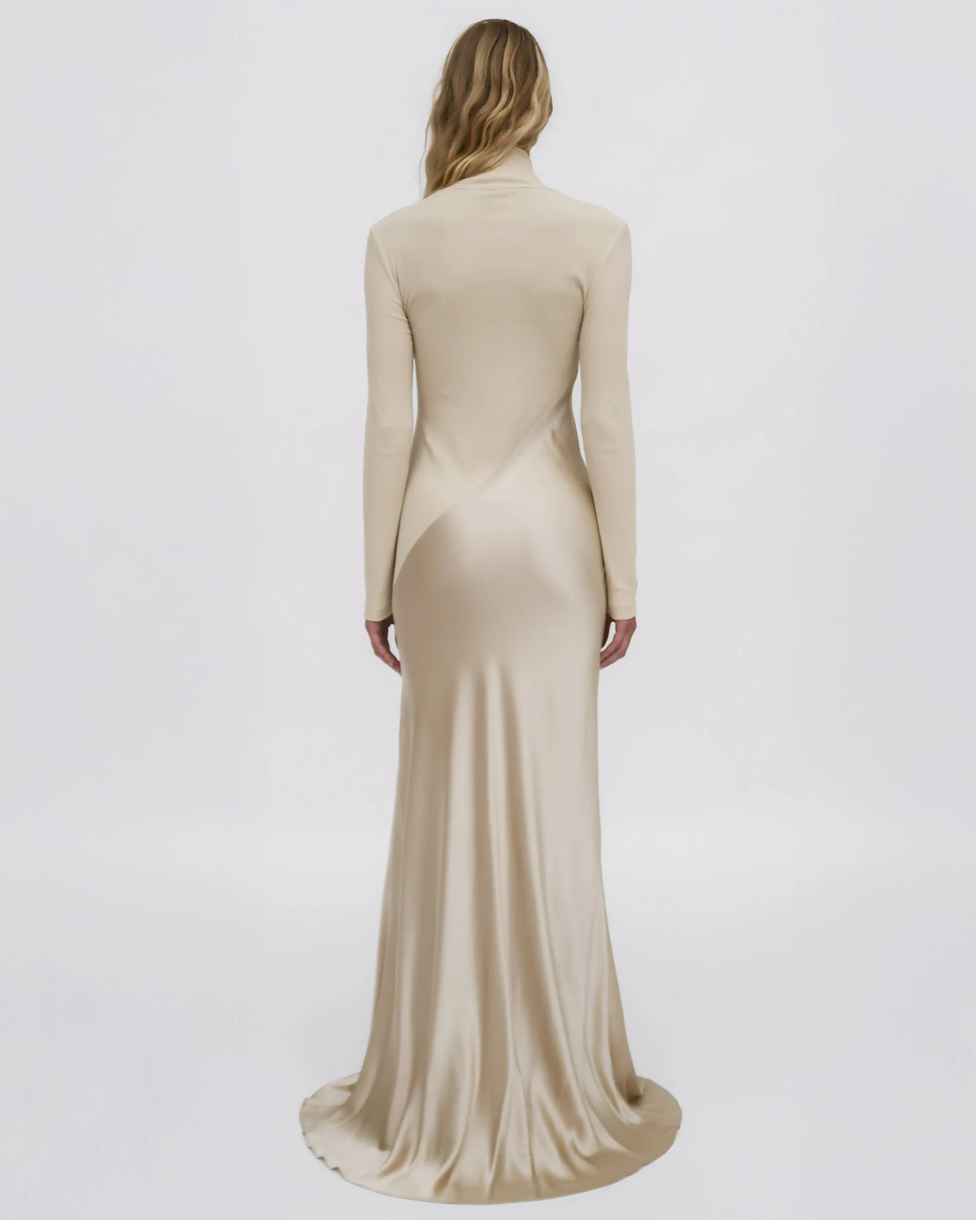 BIAS TURTLENECK COMBO MAXI DRESS sold by Rosetta Getty product image thumbnail 5