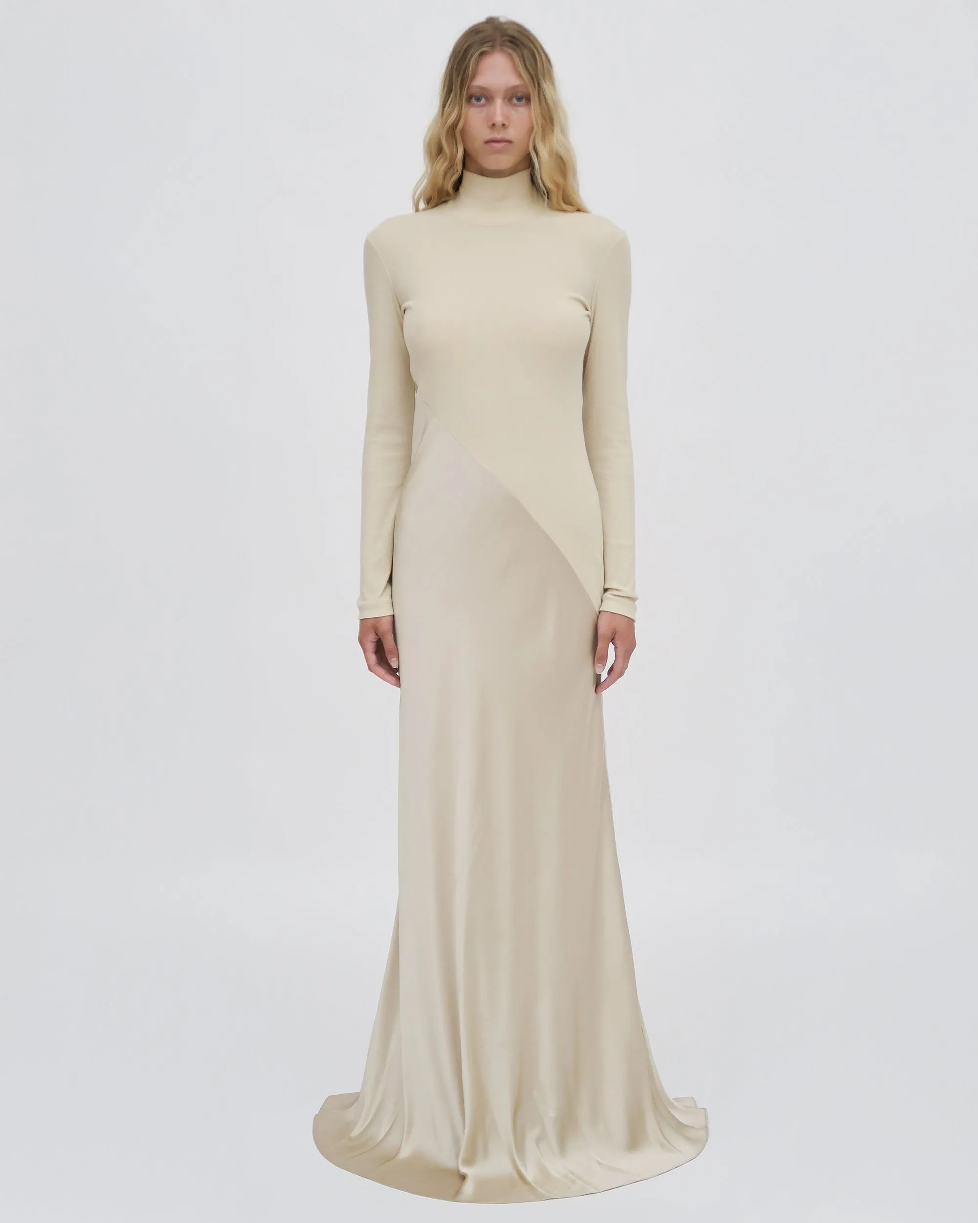 BIAS TURTLENECK COMBO MAXI DRESS sold by Rosetta Getty product image thumbnail 3