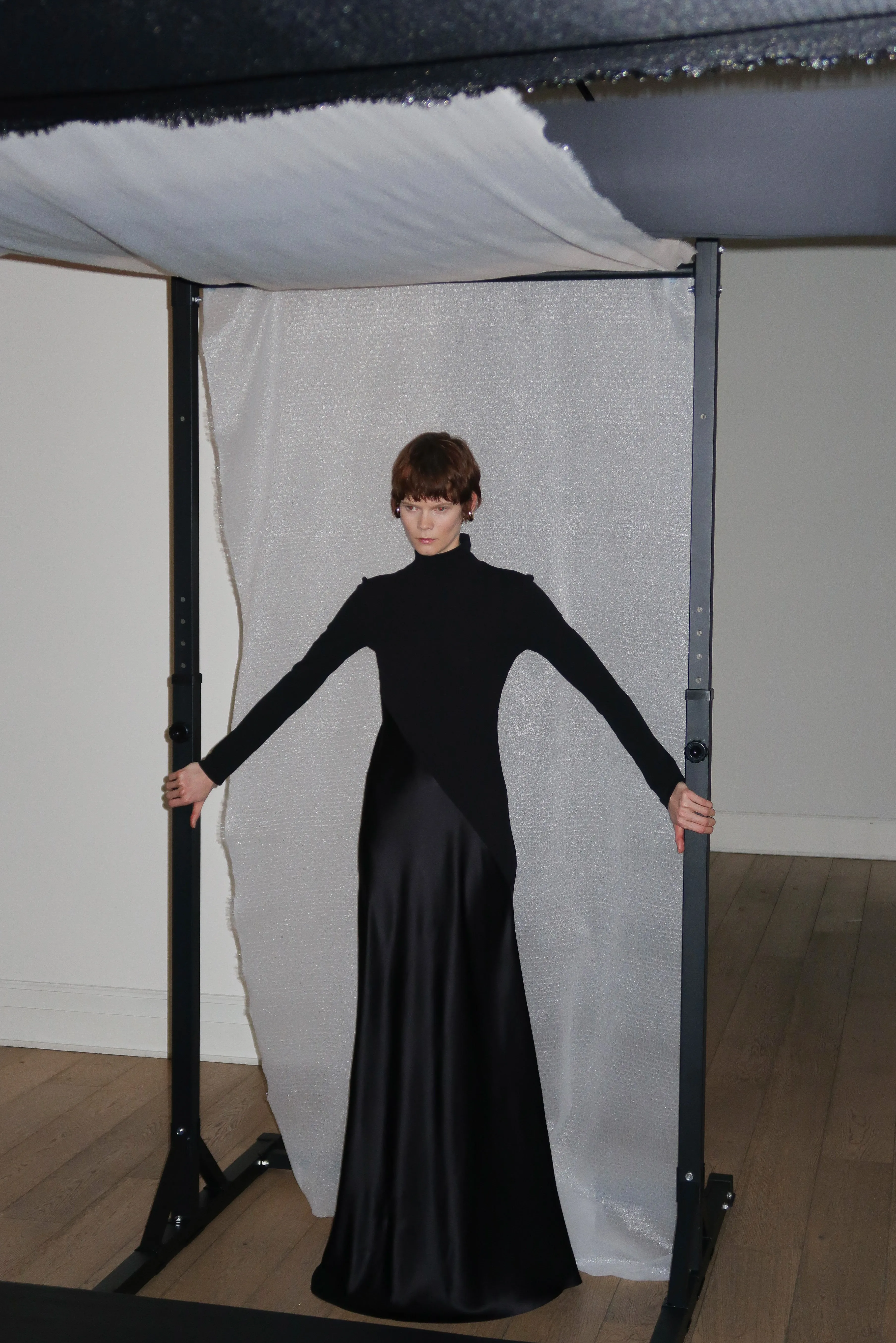 BIAS TURTLENECK COMBO MAXI DRESS sold by Rosetta Getty product image thumbnail 2