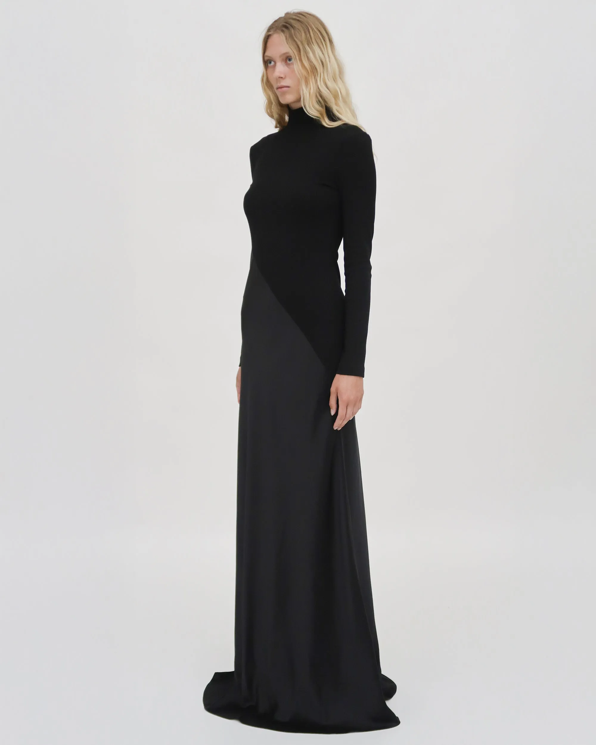 BIAS TURTLENECK COMBO MAXI DRESS sold by Rosetta Getty product image thumbnail 4