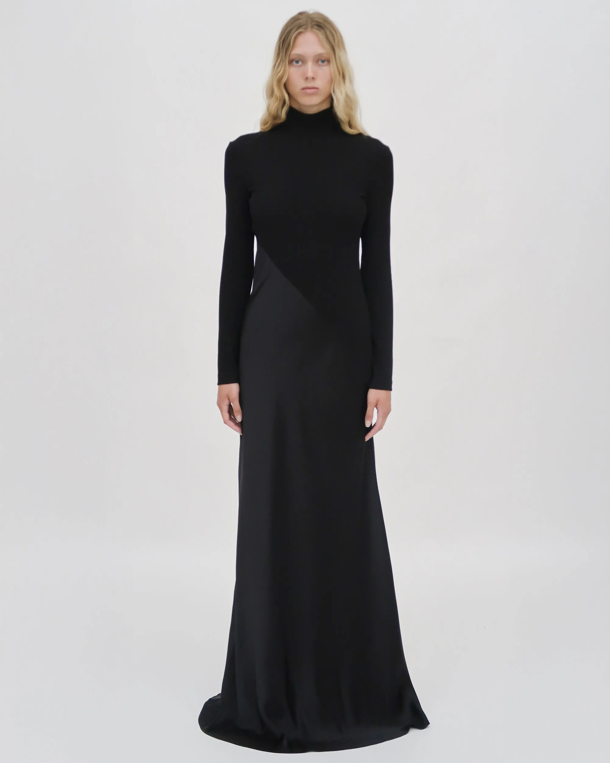 BIAS TURTLENECK COMBO MAXI DRESS sold by Rosetta Getty product image thumbnail 3