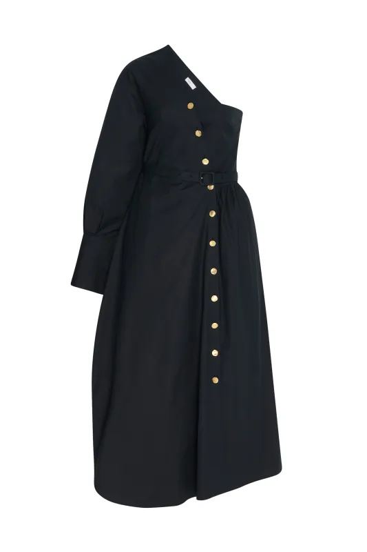 ASYMMETRIC ONE SHOULDER SHIRTDRESS made by Rosetta Getty
