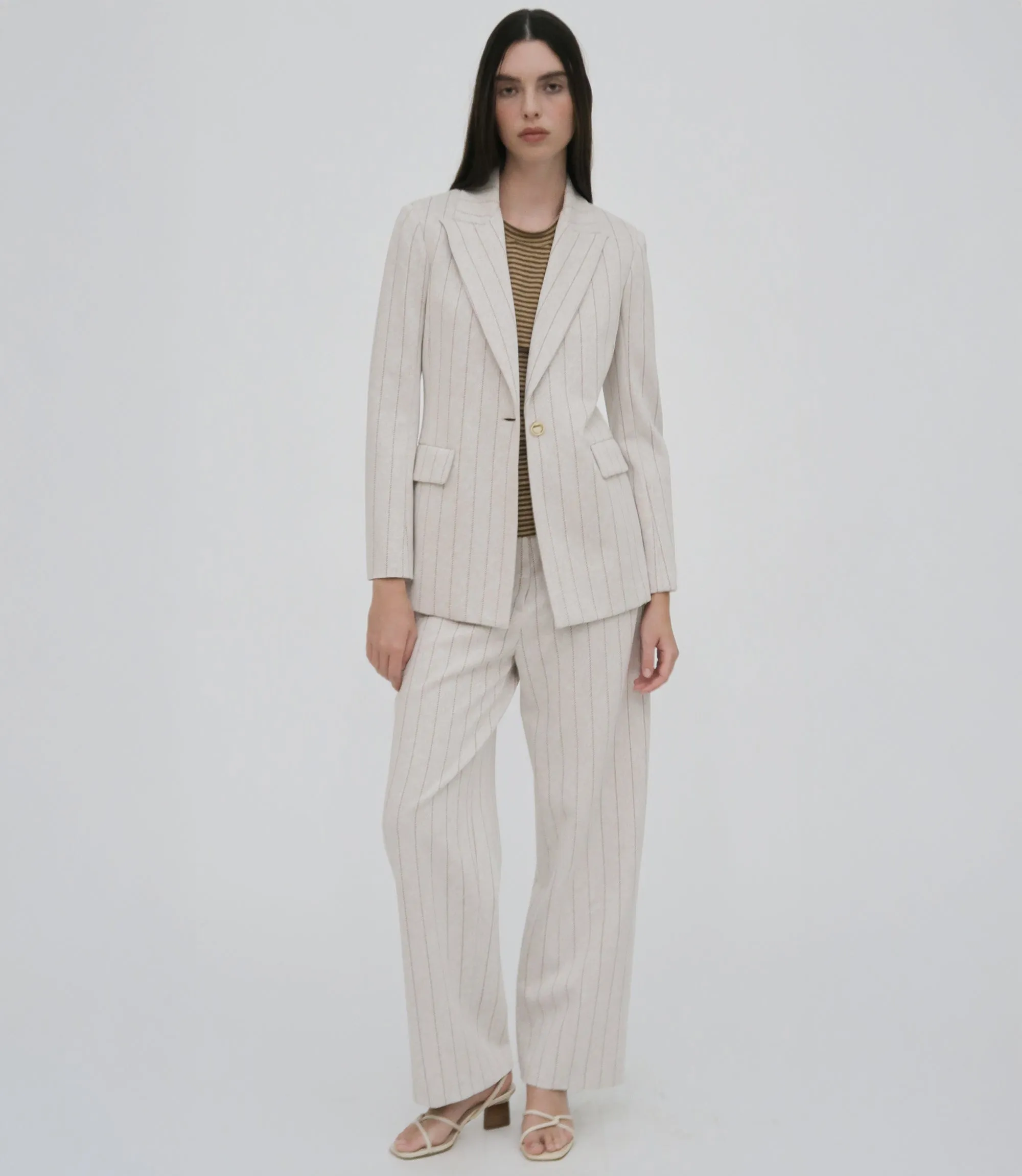 PEAK LAPEL JACKET - PINSTRIPE sold by Rosetta Getty