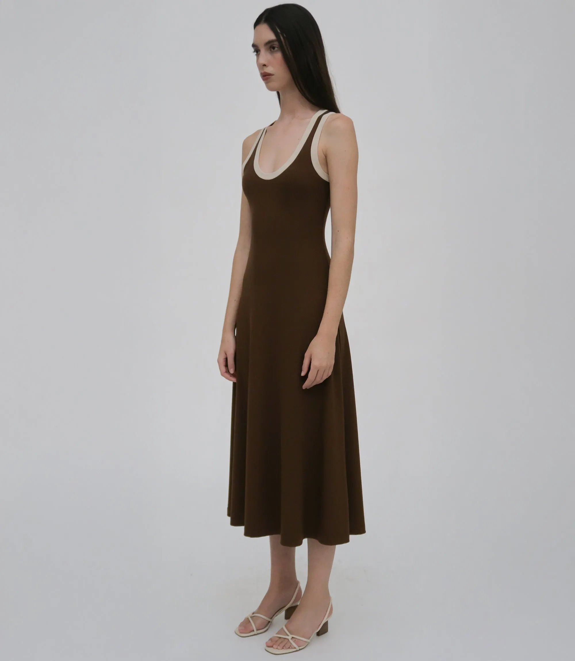 CONTRAST RIB TANK DRESS sold by Rosetta Getty product image thumbnail 3