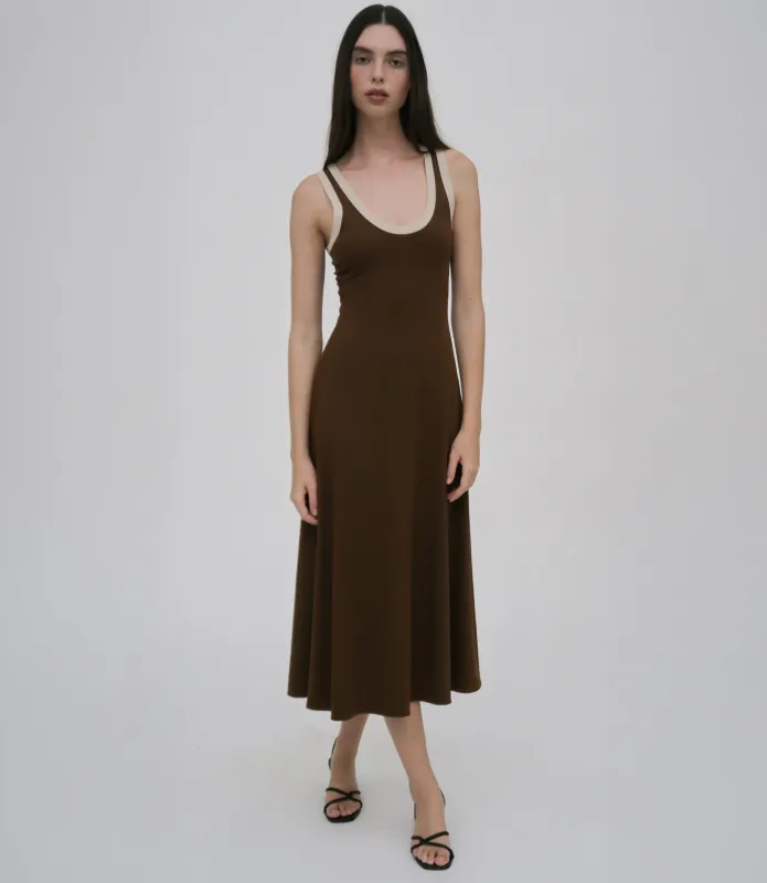 CONTRAST RIB TANK DRESS made by Rosetta Getty
