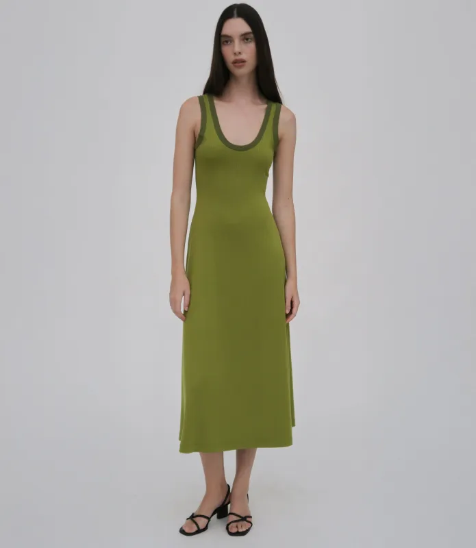 CONTRAST RIB TANK DRESS made by Rosetta Getty