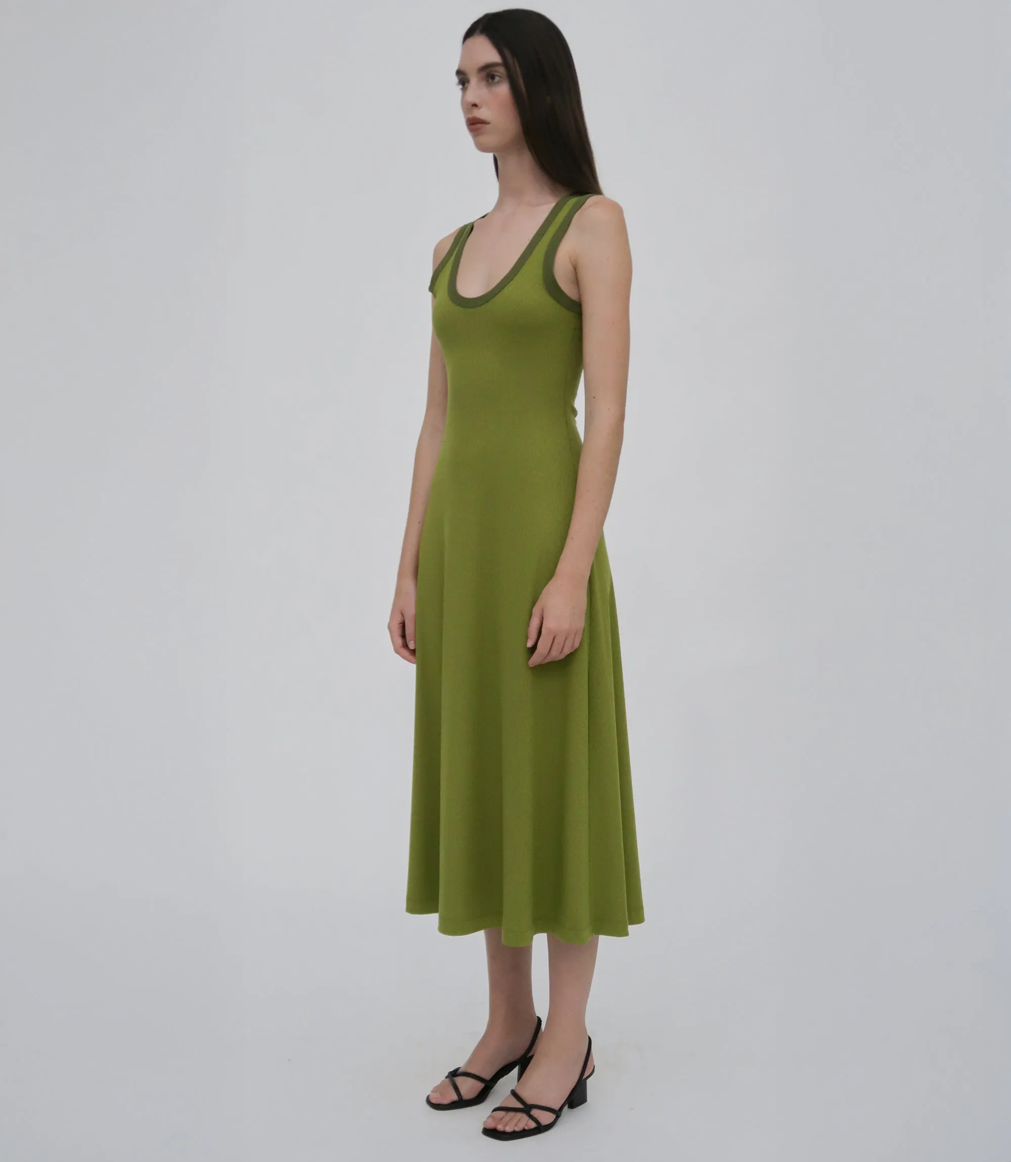 CONTRAST RIB TANK DRESS sold by Rosetta Getty product image thumbnail 3