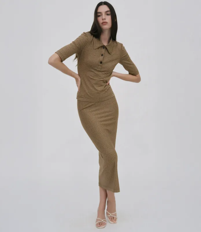 POLO T-SHIRT - STRIPE made by Rosetta Getty