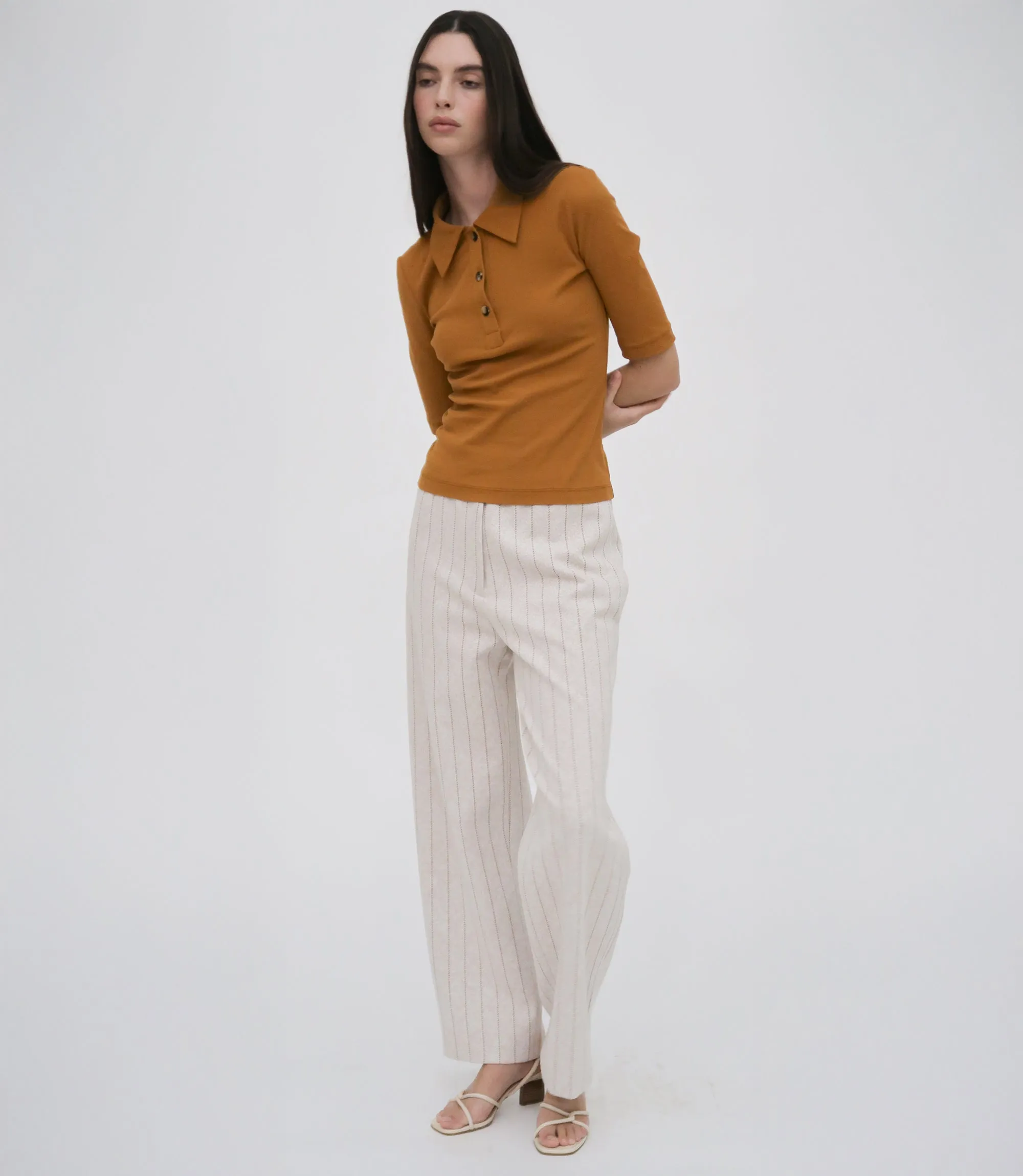 RELAXED PULL-ON PANT - PINSTRIPE sold by Rosetta Getty