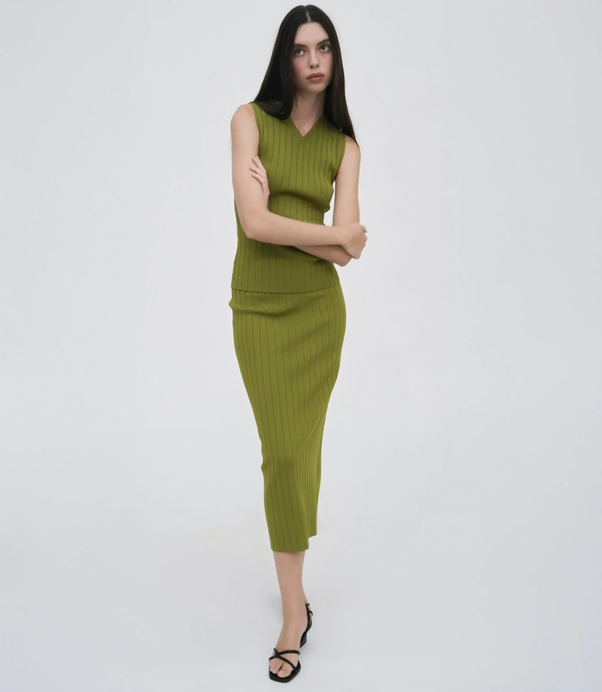 Rib midi skirt sold by Rosetta Getty