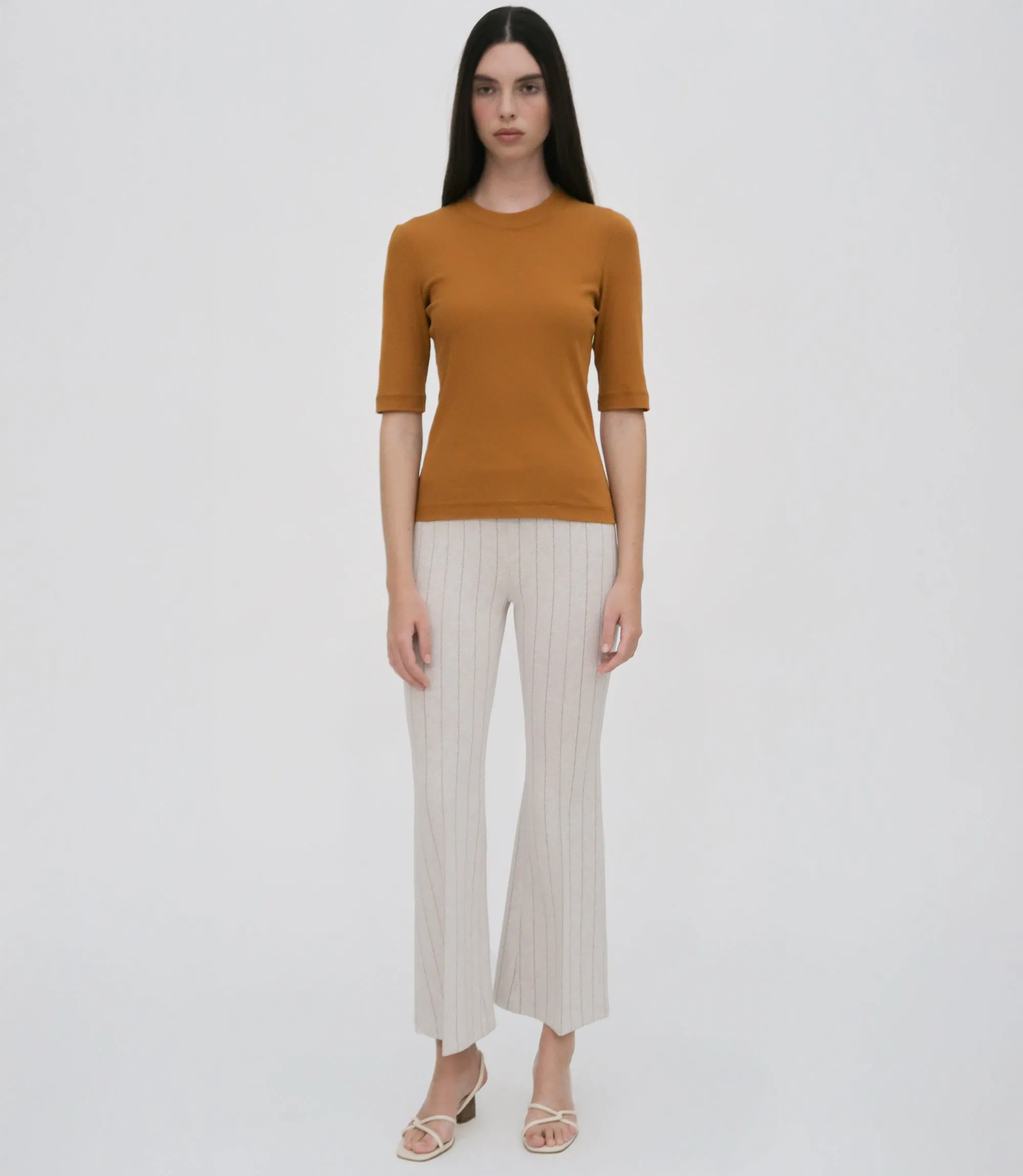 PULL-ON CROPPED FLARE - PINSTRIPE sold by Rosetta Getty