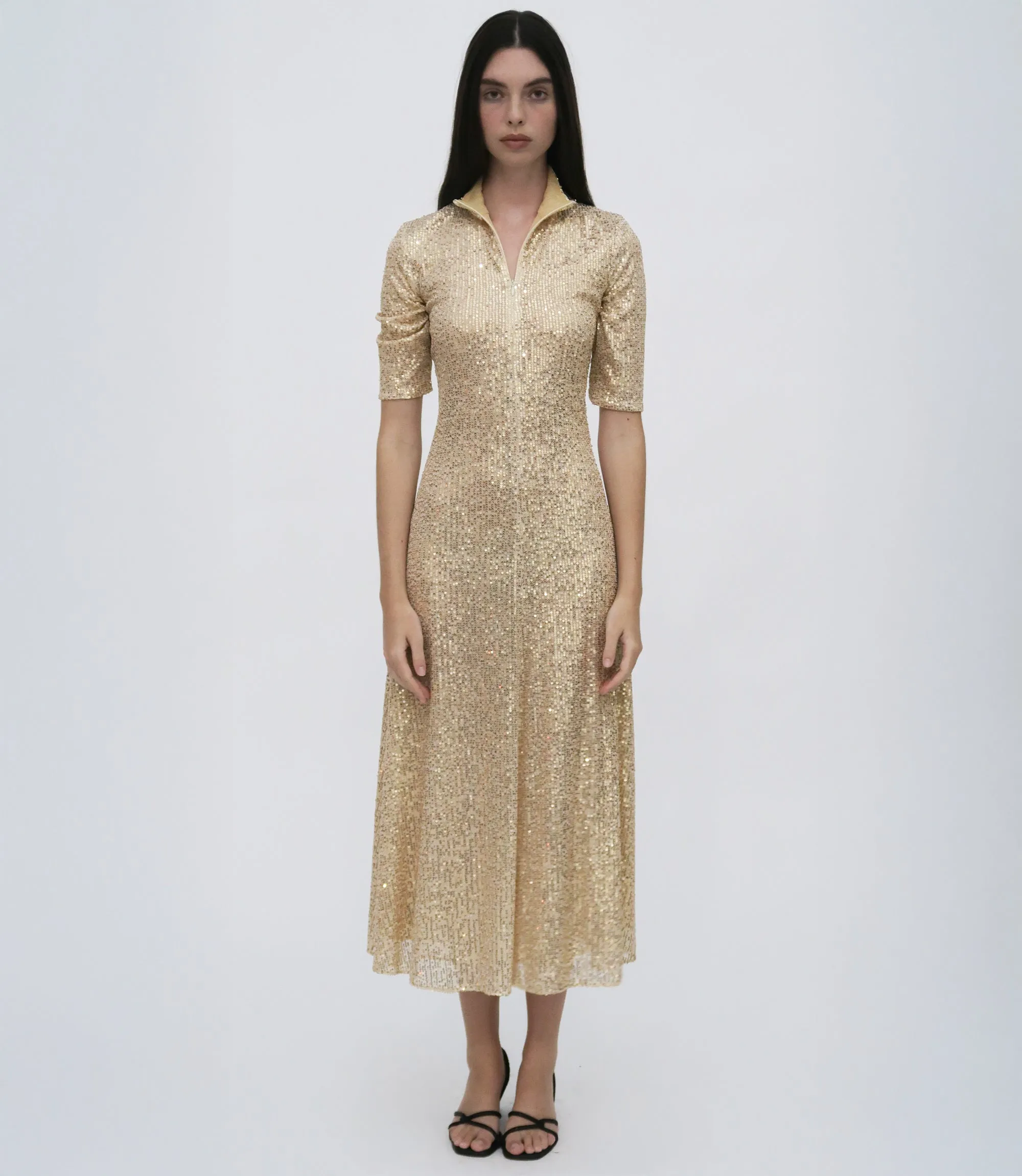 ZIP UP MIDI TURTLENECK DRESS sold by Rosetta Getty product image thumbnail 2