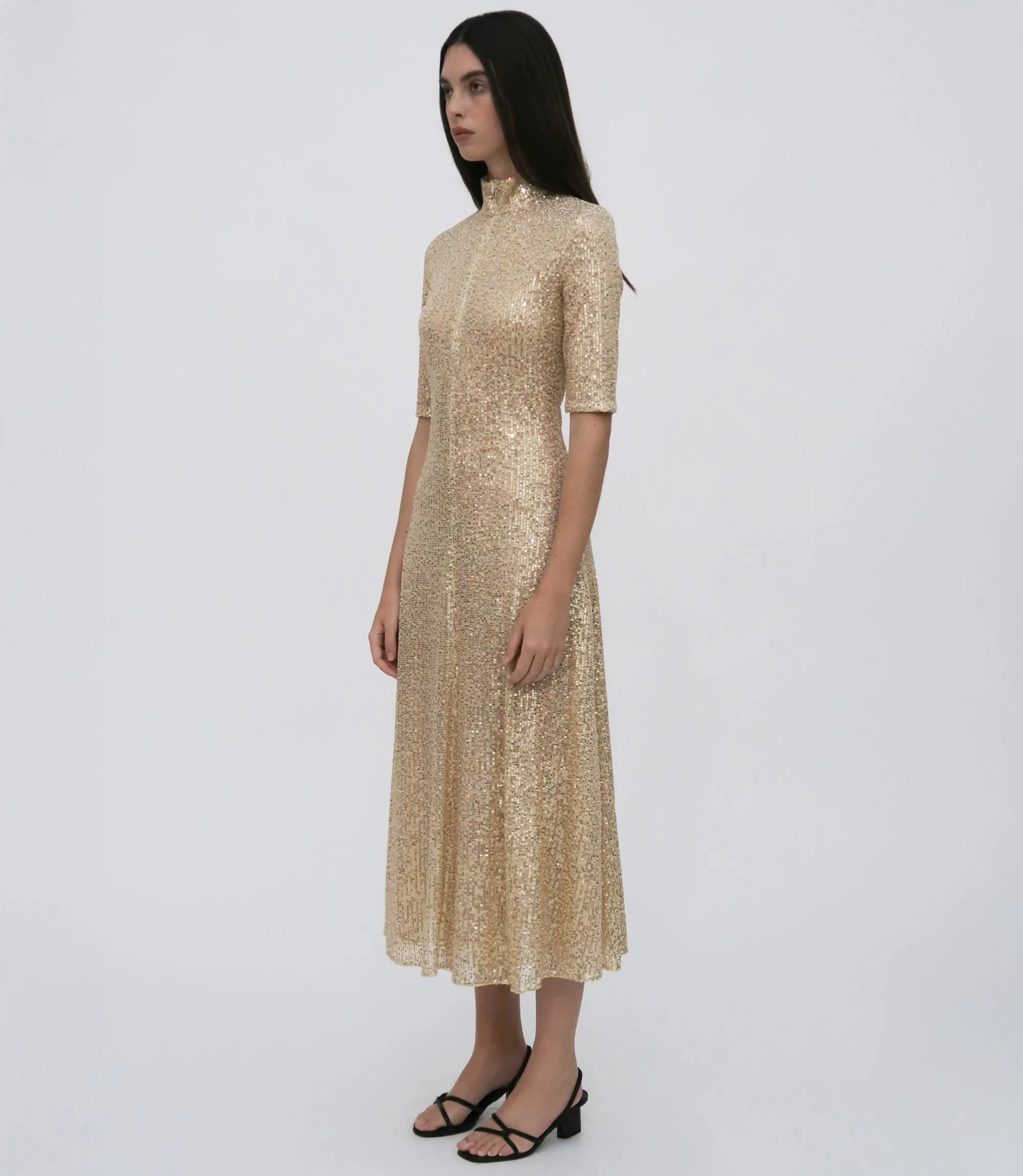 ZIP UP MIDI TURTLENECK DRESS sold by Rosetta Getty product image thumbnail 3