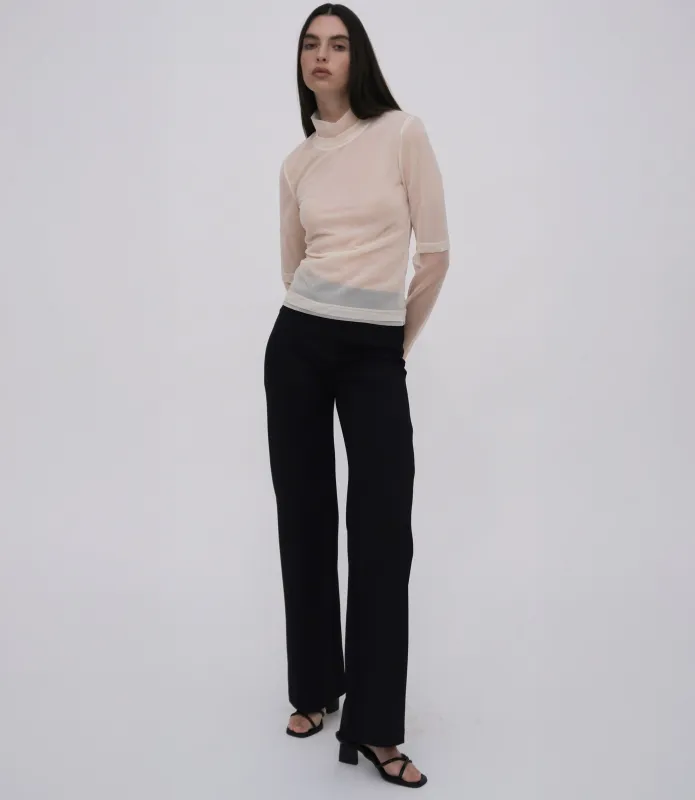 PINTUCK FITTED STRAIGHT PULL-ON PANT - SCUBA made by Rosetta Getty
