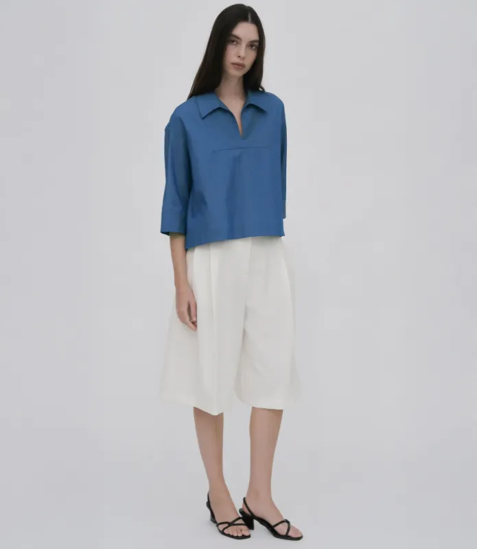 SLIT FRONT SHIRT - FLUID CHAMBRAY made by Rosetta Getty