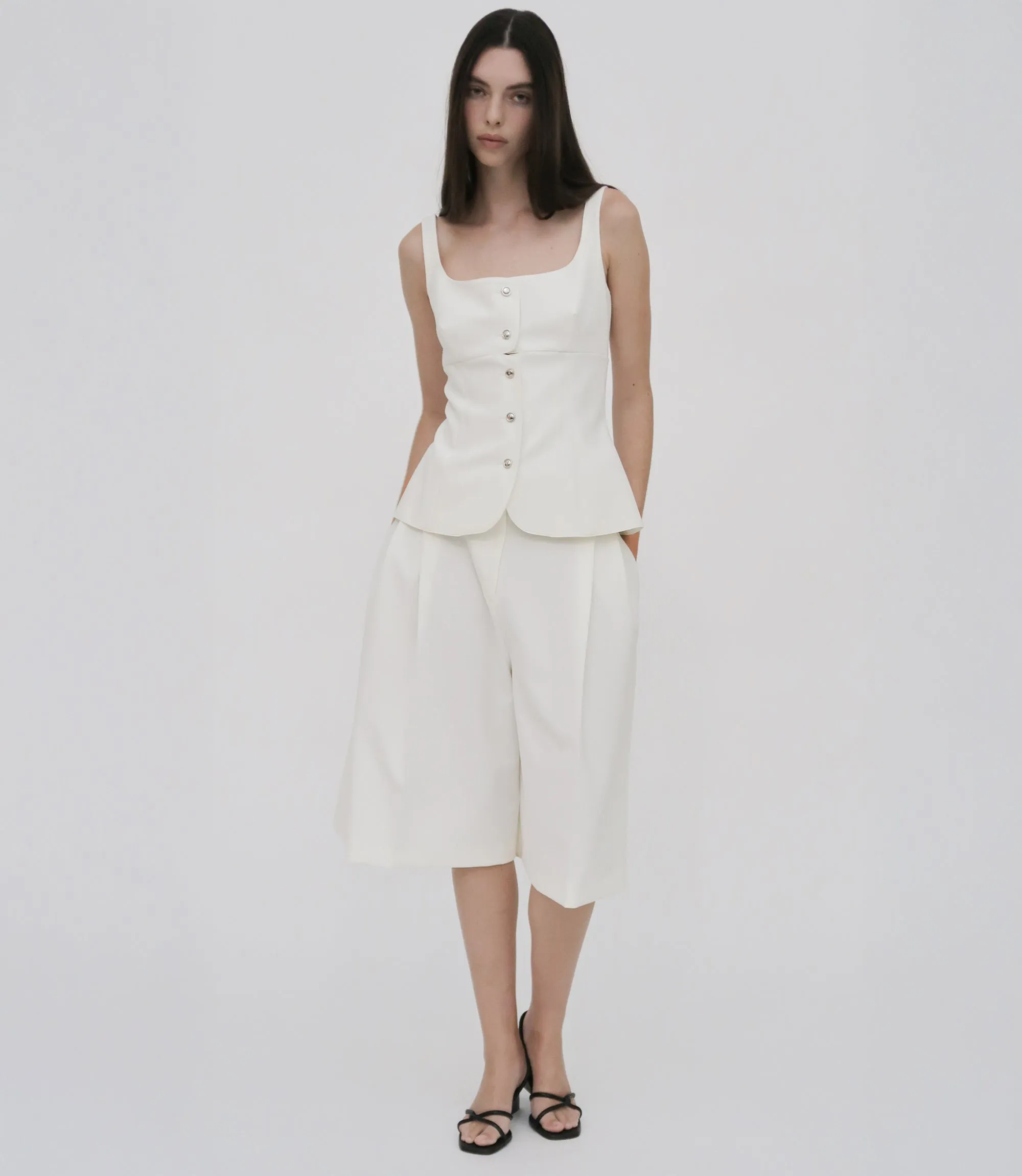SQUARE NECK BUTTON FRONT TOP sold by Rosetta Getty