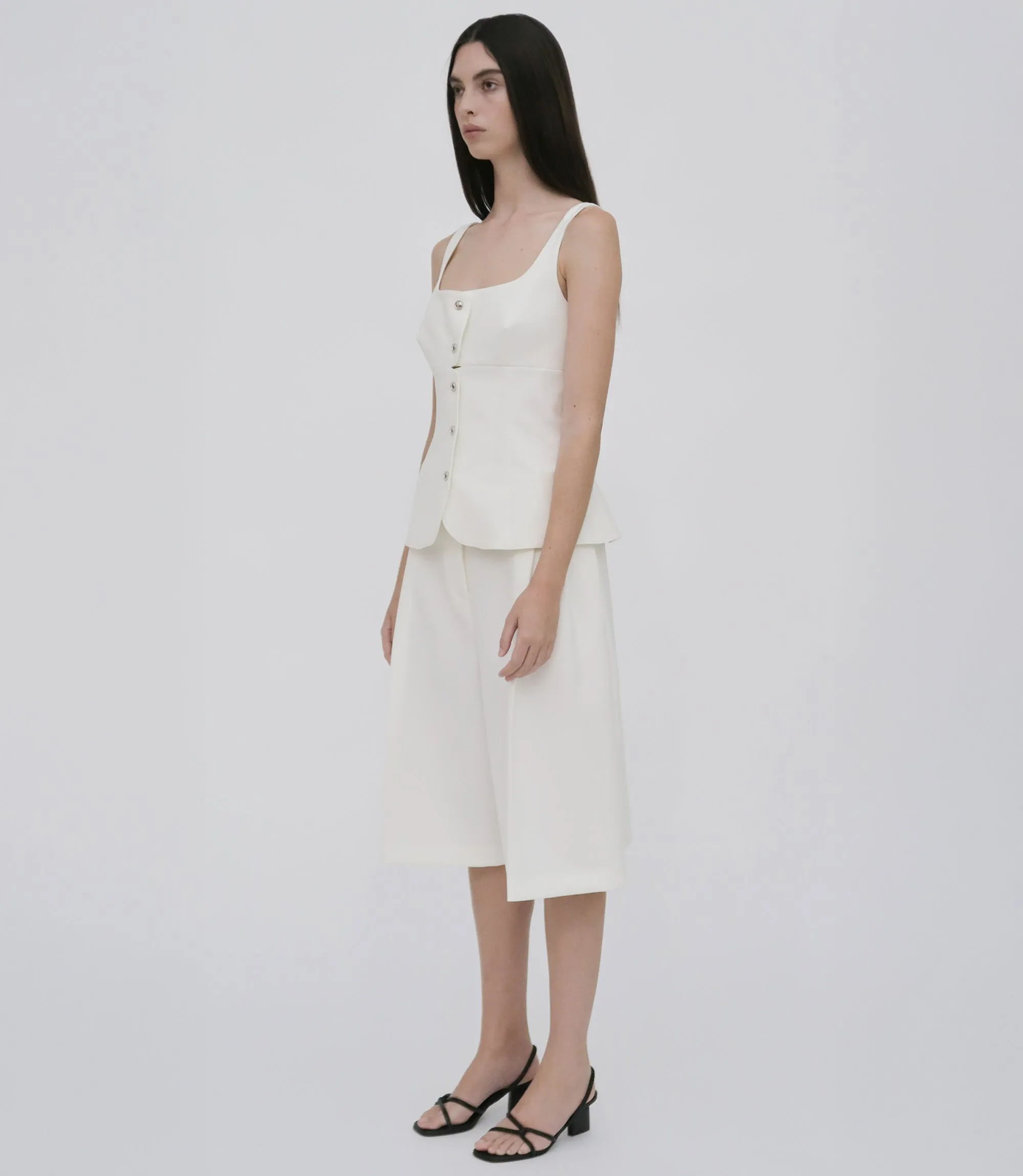 SQUARE NECK BUTTON FRONT TOP sold by Rosetta Getty product image thumbnail 3