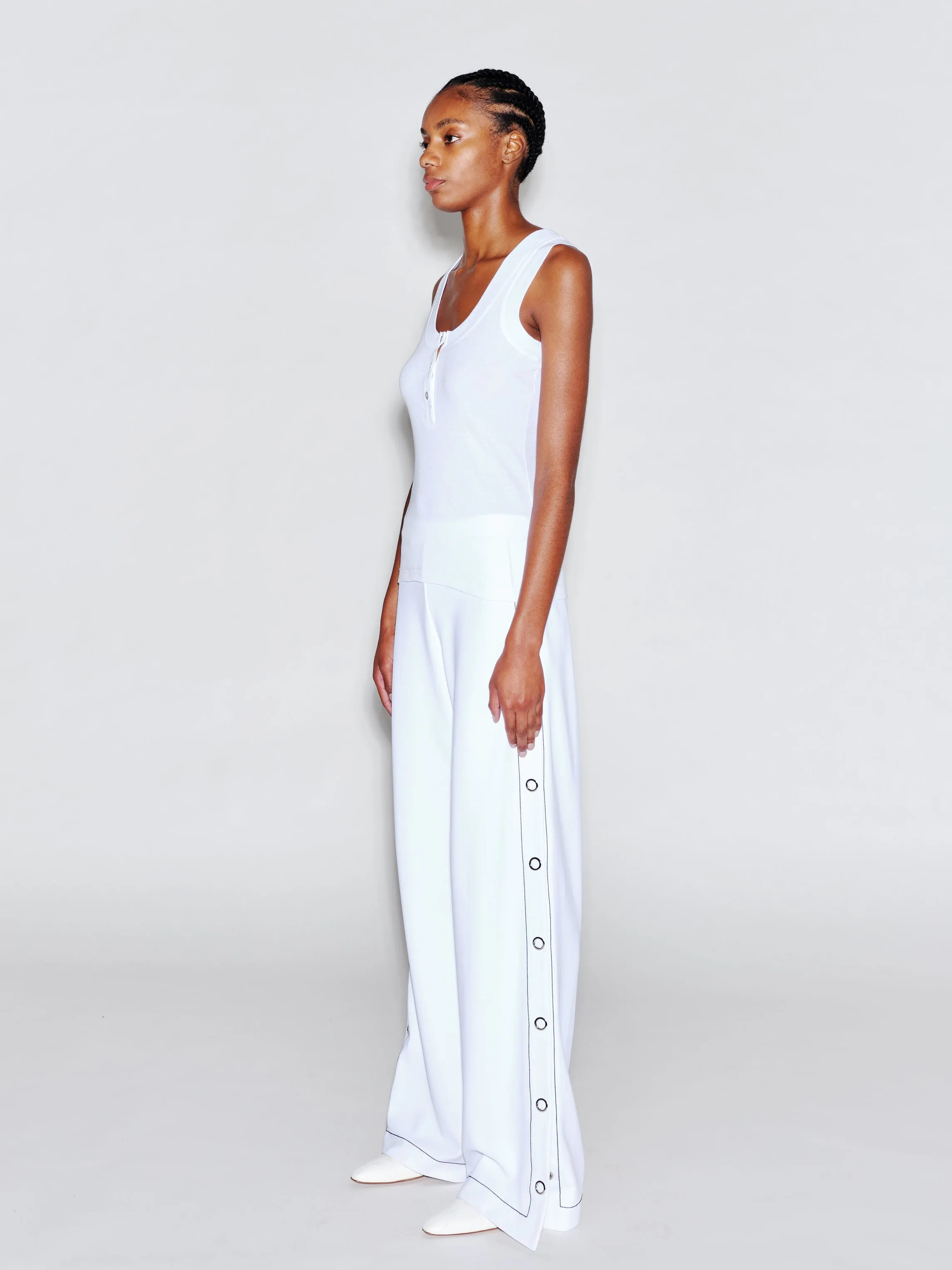 SCOOP NECK HENLEY TANK TOP sold by Rosetta Getty product image thumbnail 4