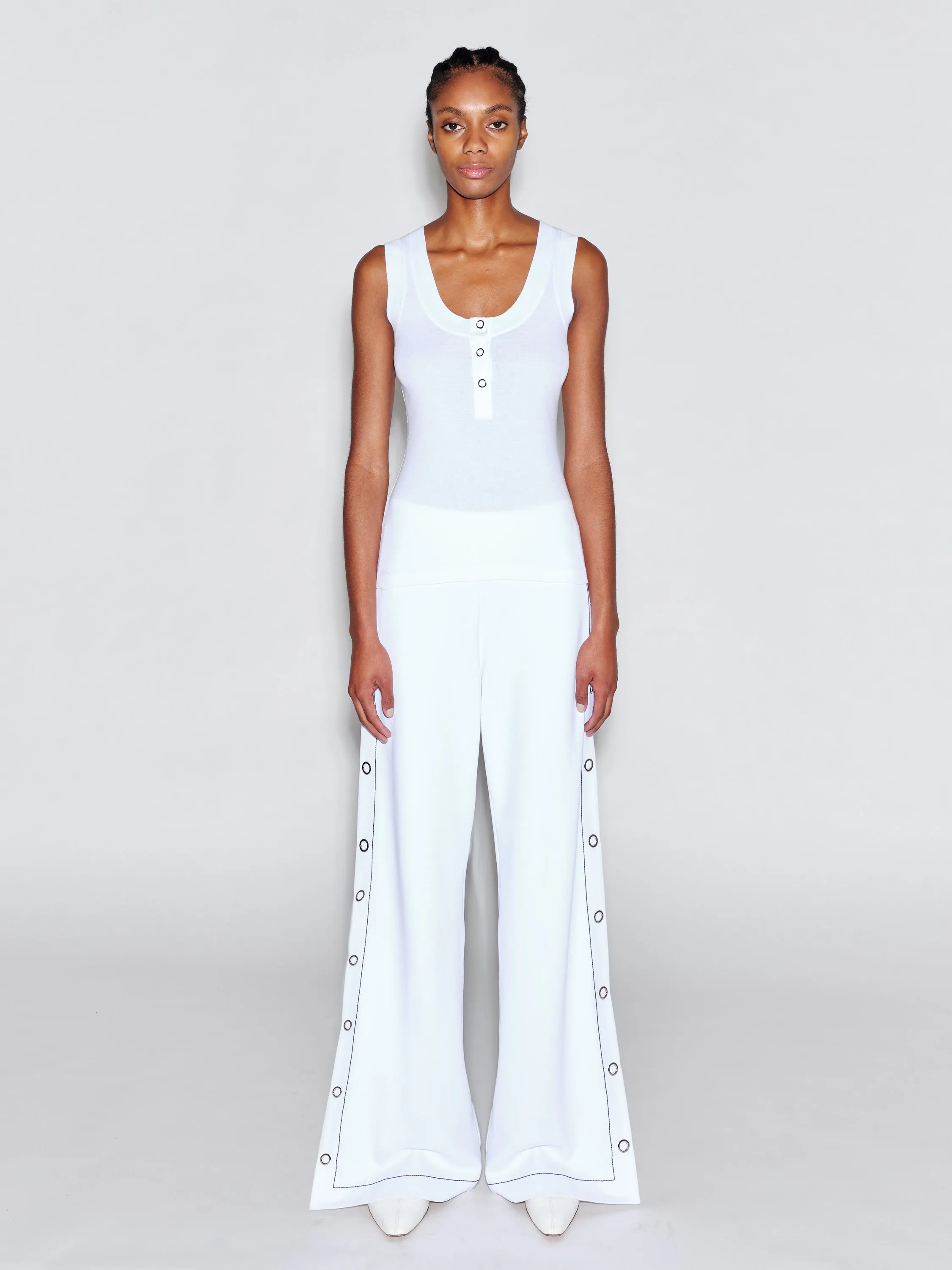 SCOOP NECK HENLEY TANK TOP sold by Rosetta Getty product image thumbnail 3