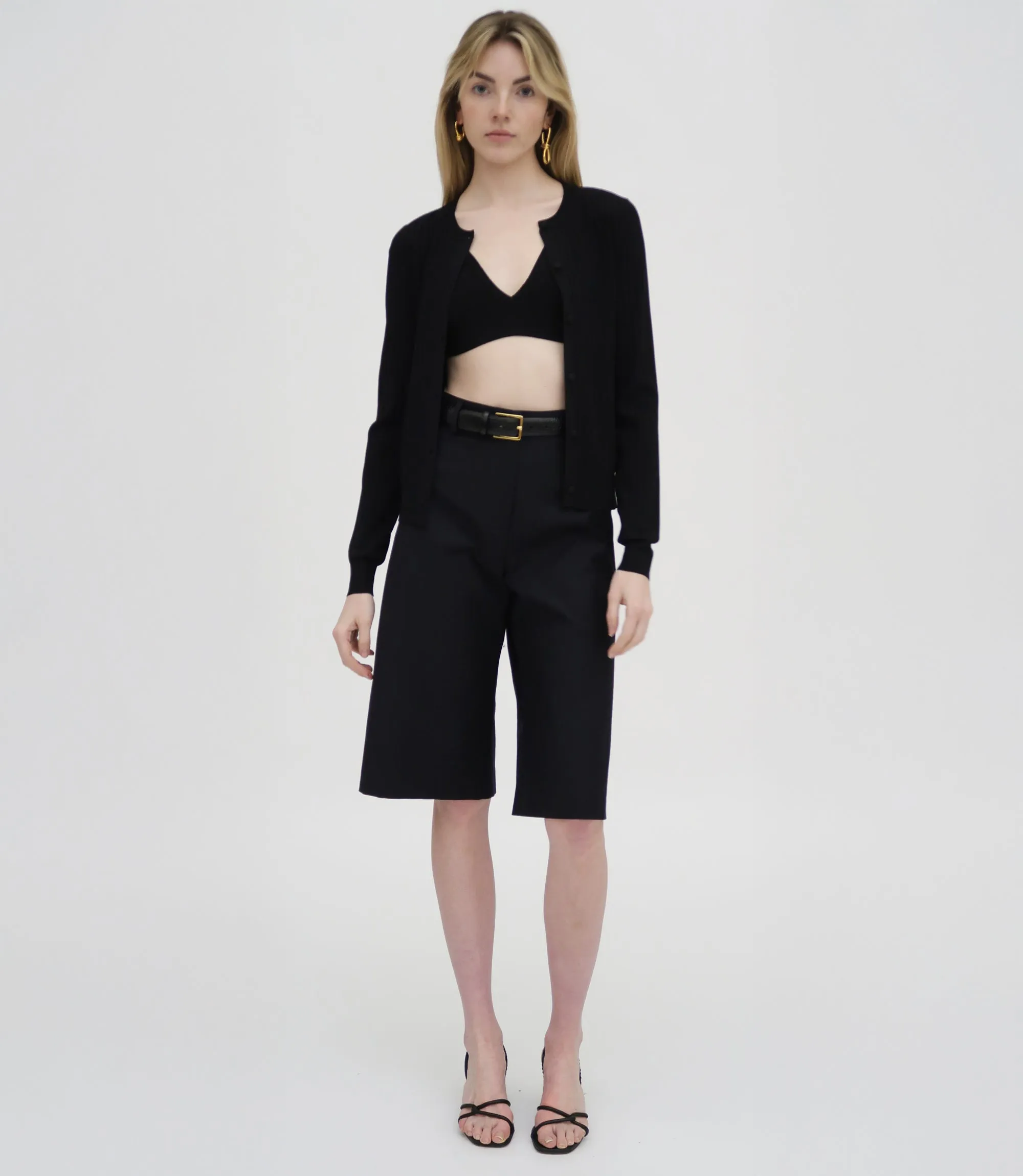 BERMUDA SHORT - STRETCH COTTON SHANTUNG sold by Rosetta Getty