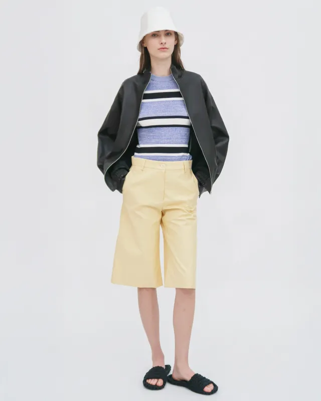 BERMUDA SHORT - STRETCH COTTON SHANTUNG made by Rosetta Getty