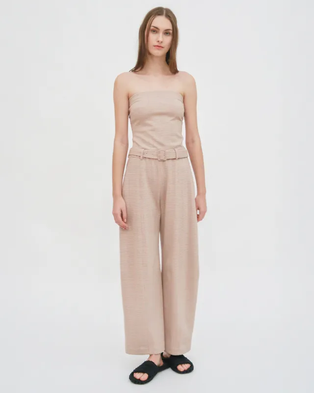 BELTED STRAIGHT TAPER TAB PANT - PLAID made by Rosetta Getty
