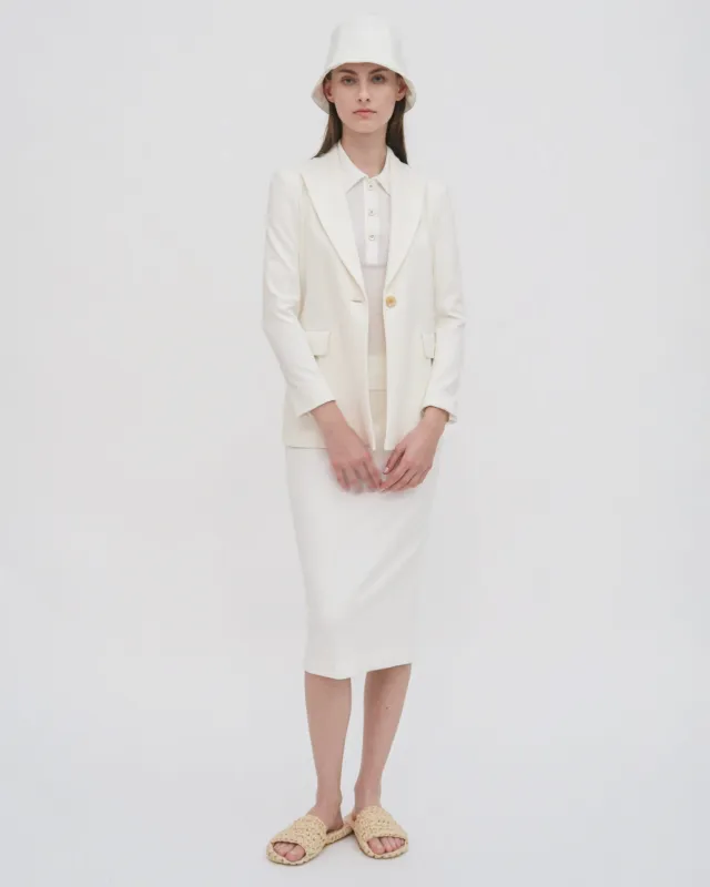 PULL ON PENCIL SKIRT - SOLID INTERLOCK made by Rosetta Getty