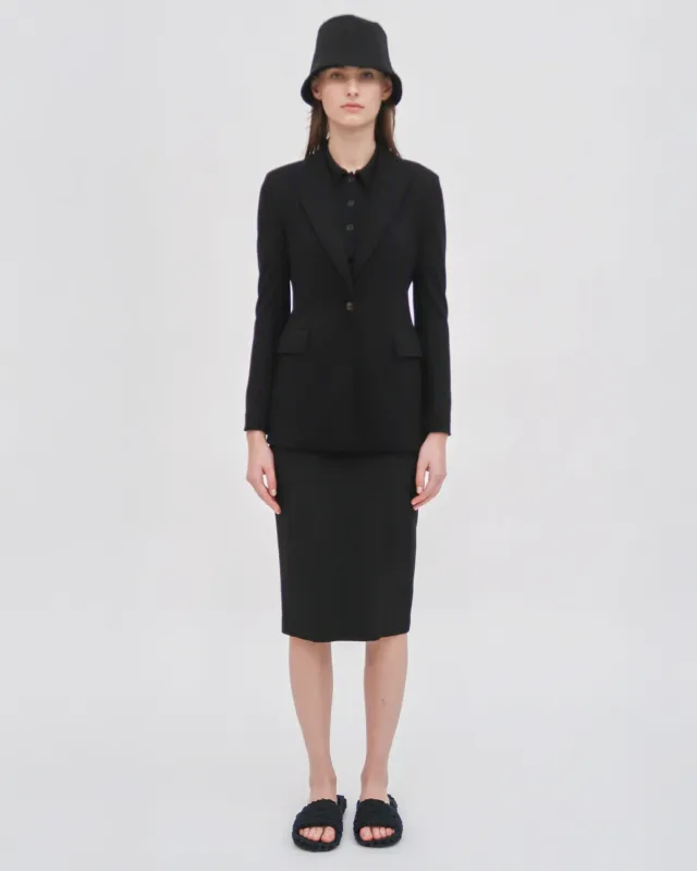 PULL ON PENCIL SKIRT - SOLID INTERLOCK sold by Rosetta Getty