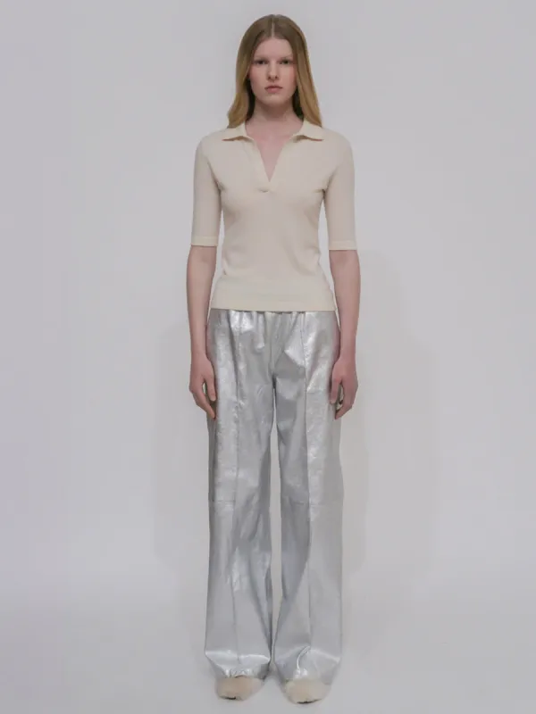 OPEN NECK POLO SWEATER sold by Rosetta Getty