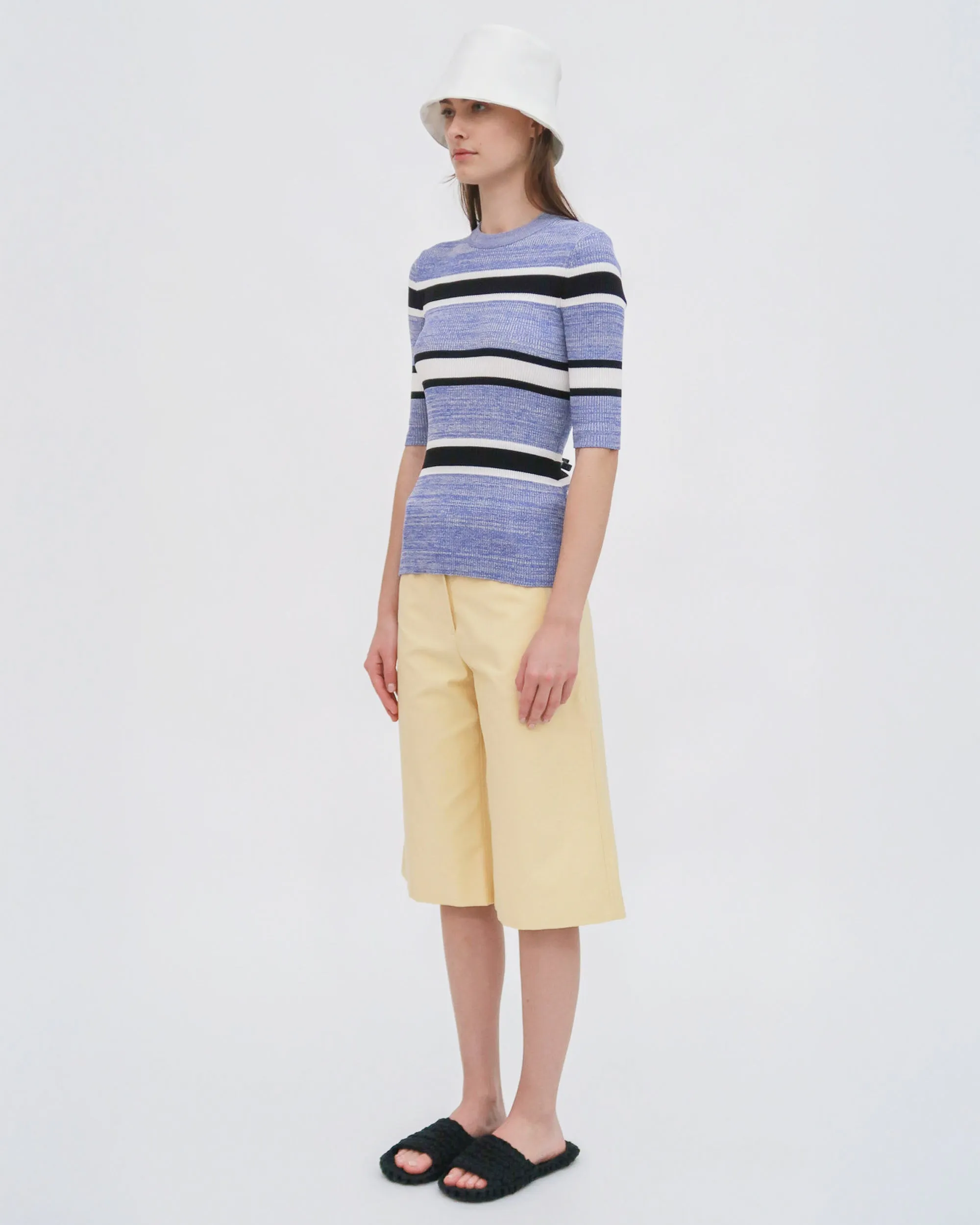 STRIPED CROPPED SLEEVE SWEATER sold by Rosetta Getty product image thumbnail 4