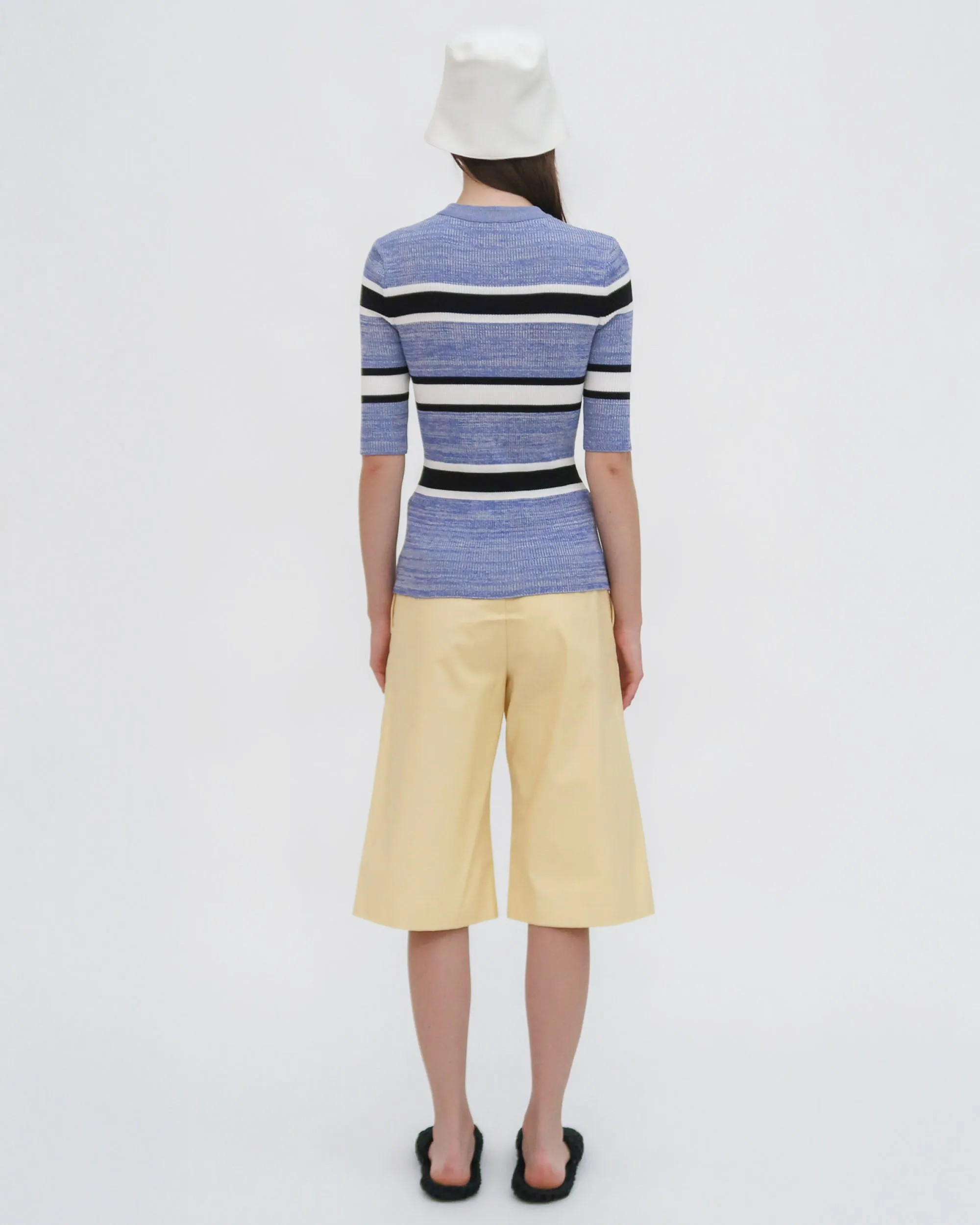 STRIPED CROPPED SLEEVE SWEATER sold by Rosetta Getty product image thumbnail 5