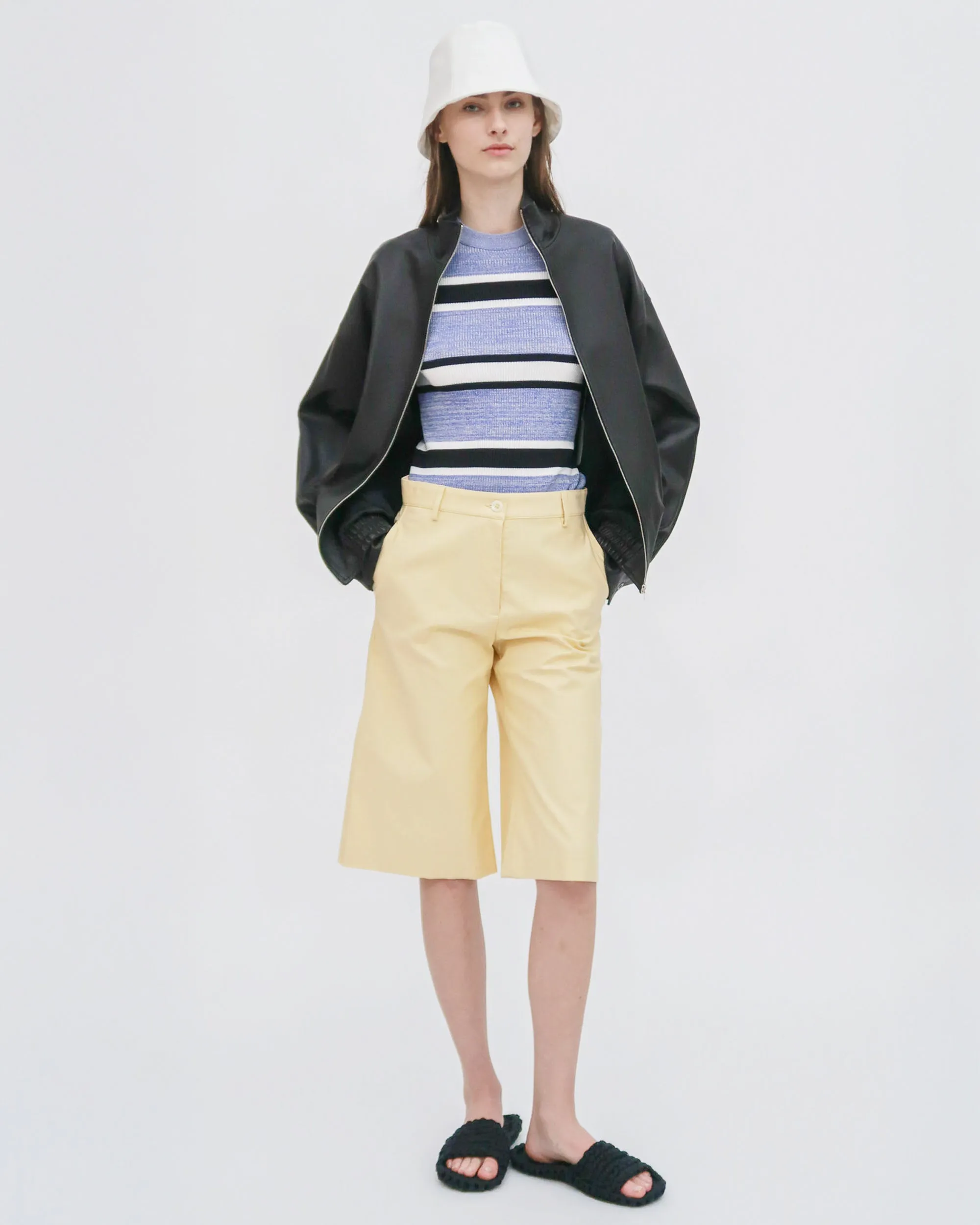 STRIPED CROPPED SLEEVE SWEATER sold by Rosetta Getty product image thumbnail 2