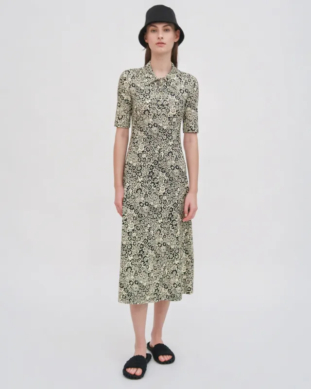 POLO T-SHIRT DRESS - FLORAL SQUIGGLE sold by Rosetta Getty