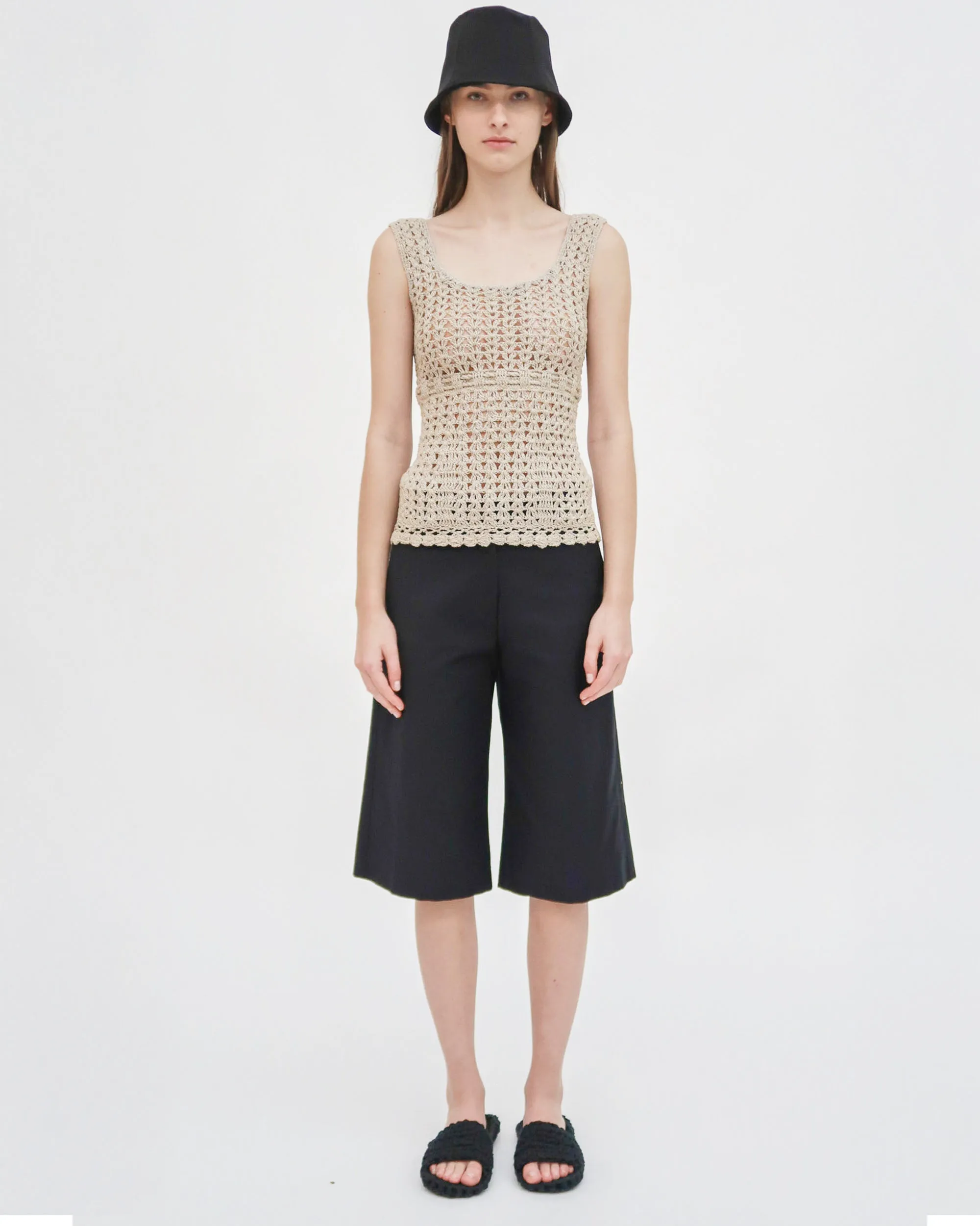 HAND CROCHET SQUARE NECK TANK sold by Rosetta Getty product image thumbnail 4