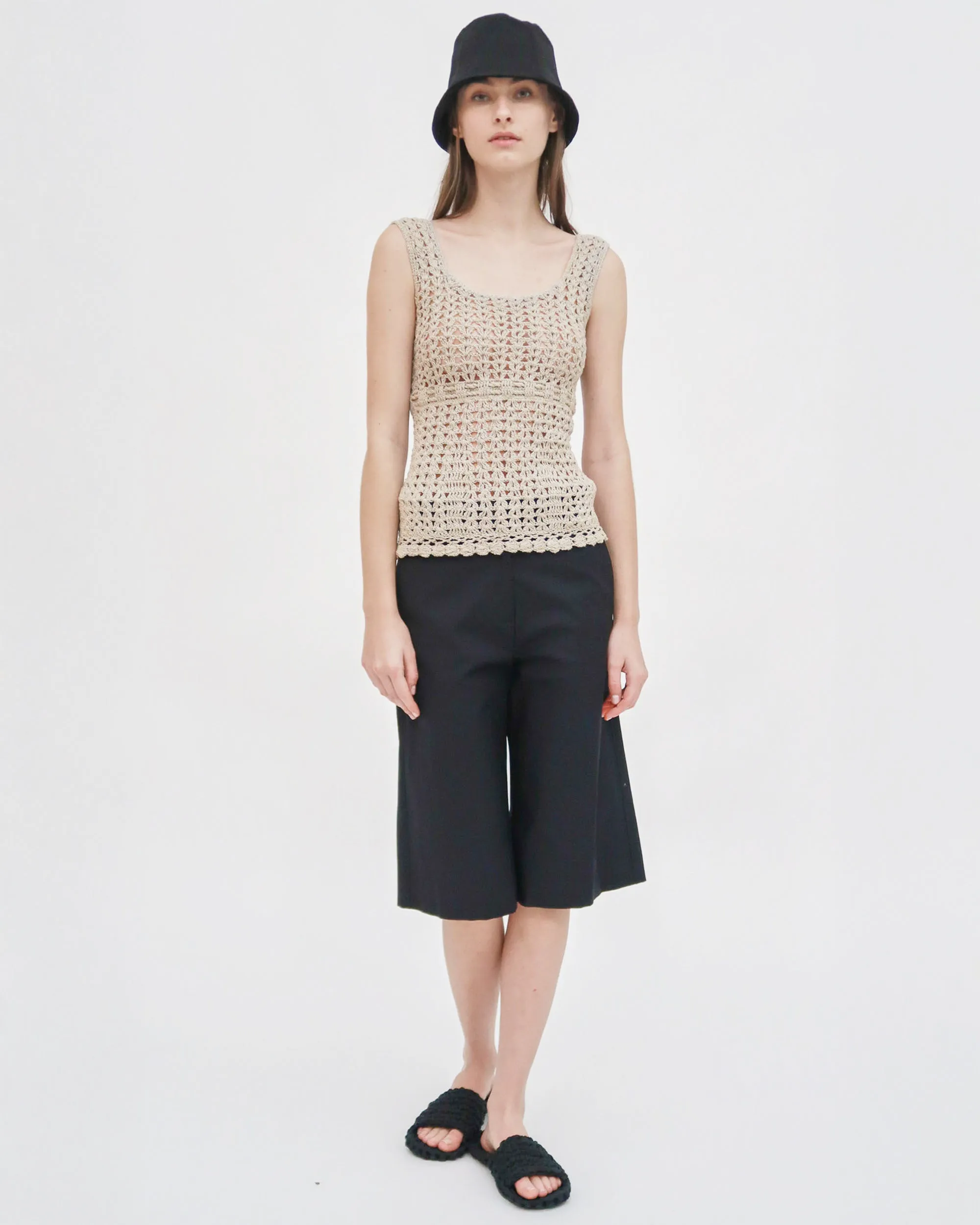 HAND CROCHET SQUARE NECK TANK sold by Rosetta Getty product image thumbnail 2