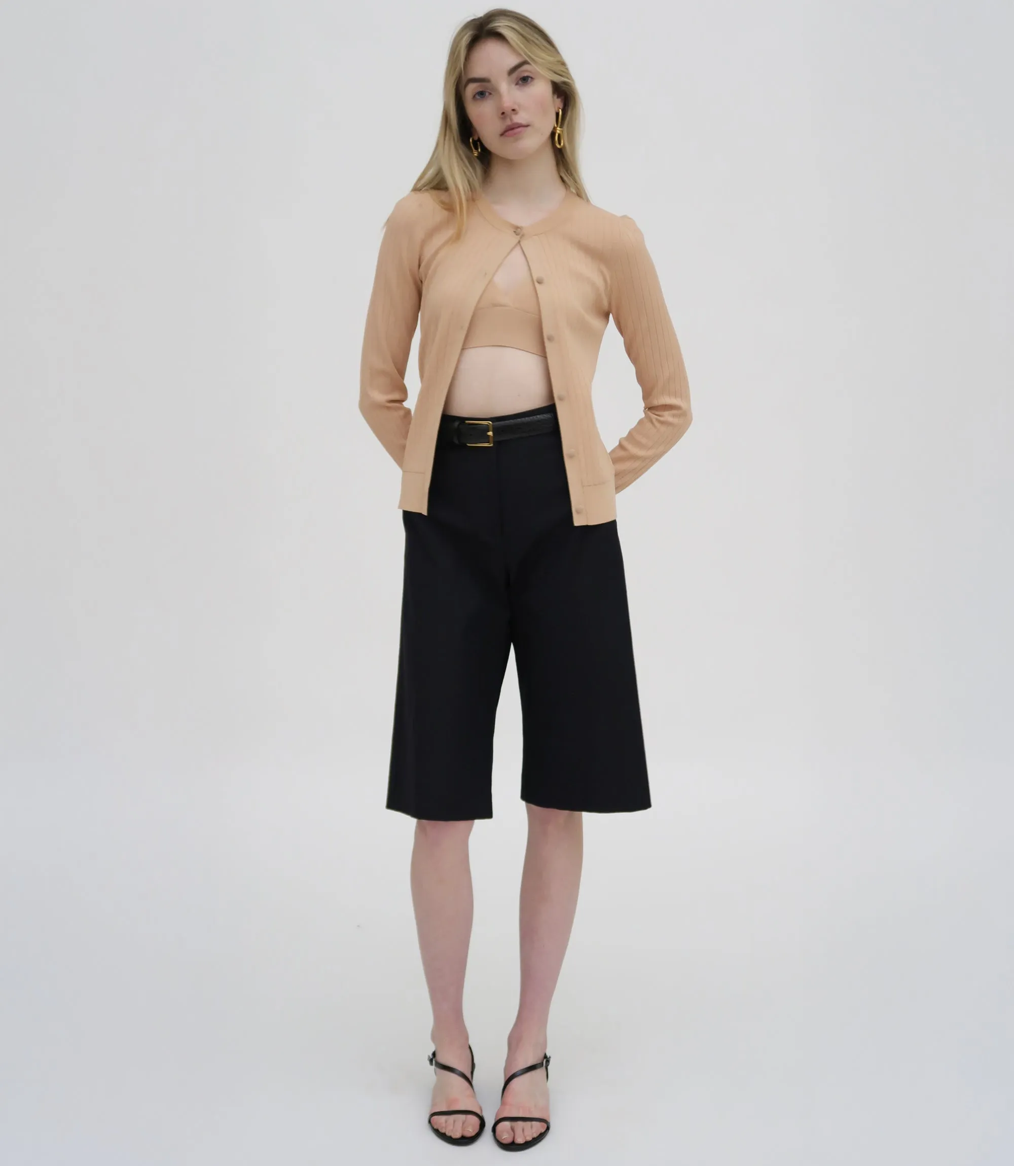 RIB FITTED CARDIGAN sold by Rosetta Getty
