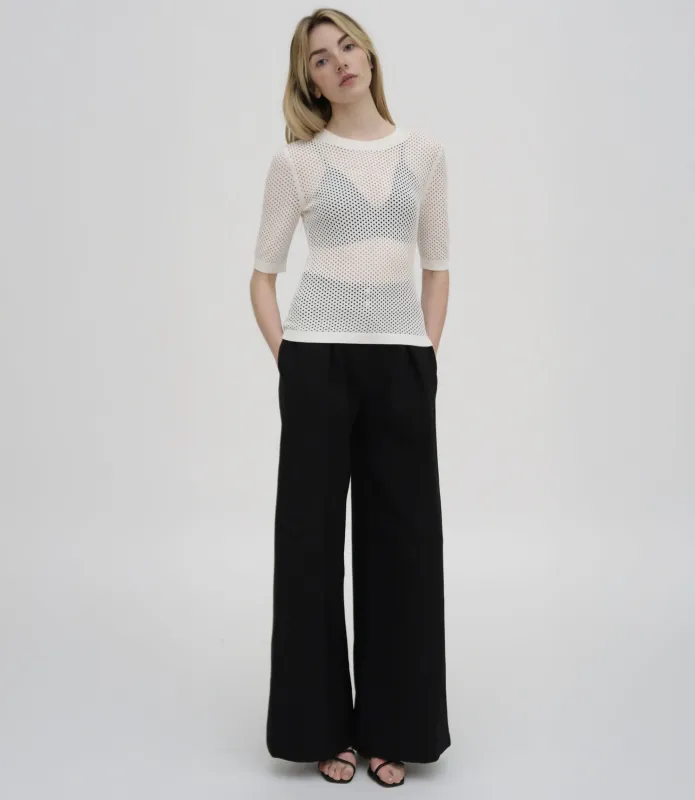 MESH CROPPED SLEEVE SWEATER made by Rosetta Getty
