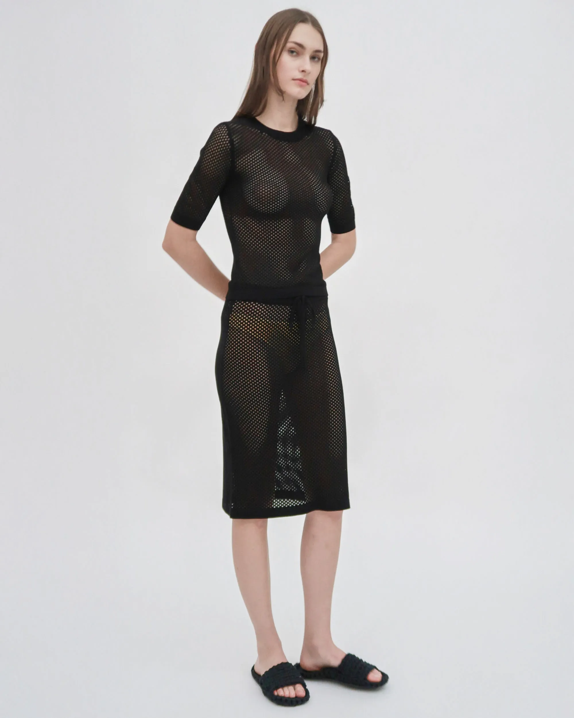 MESH CROPPED SLEEVE SWEATER sold by Rosetta Getty product image thumbnail 5