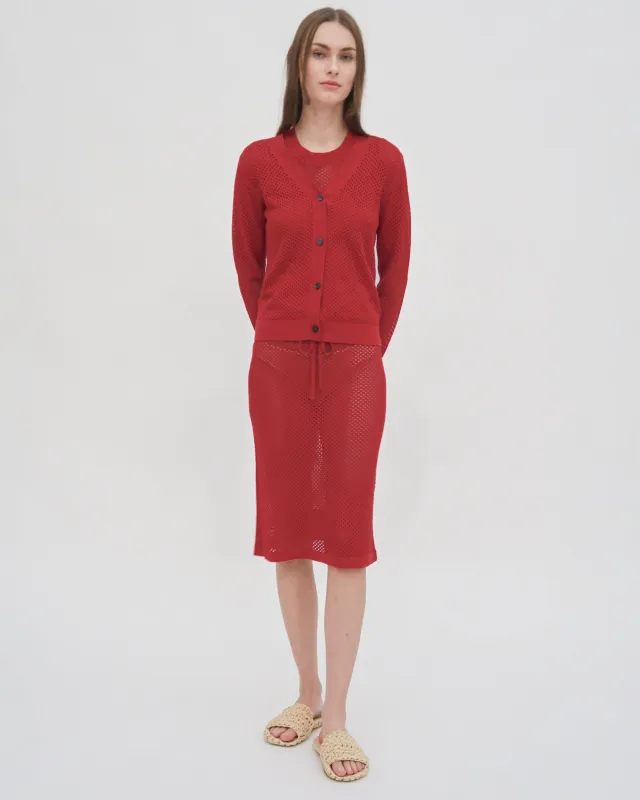 MESH POINTELLE CARDIGAN made by Rosetta Getty