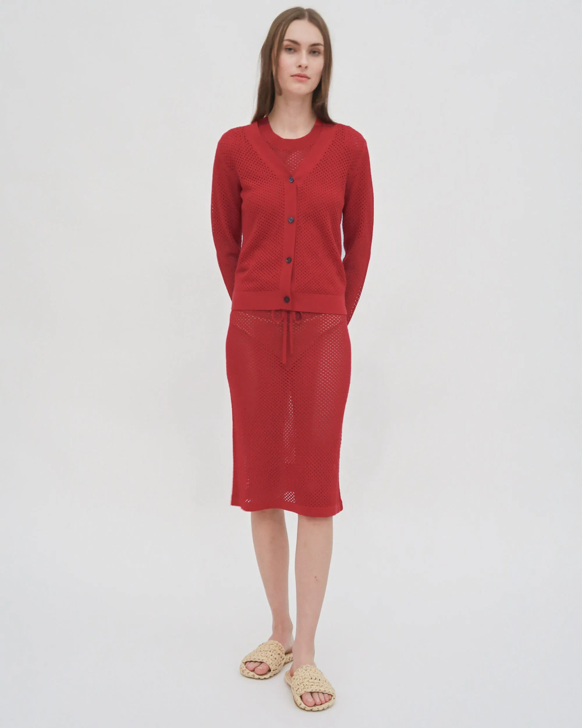 MESH POINTELLE CARDIGAN sold by Rosetta Getty