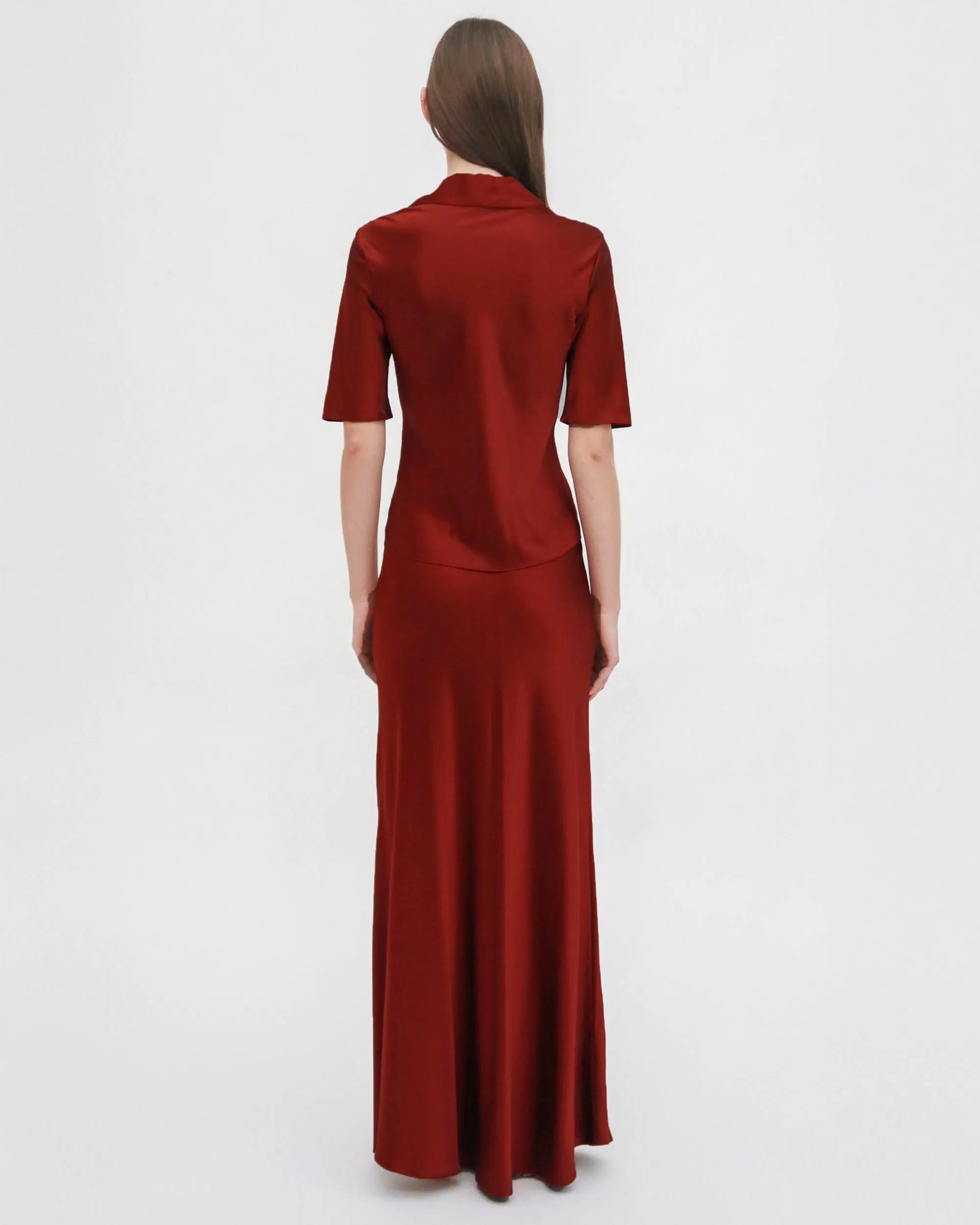 BIAS POLO TOP - SILK SATIN sold by Rosetta Getty product image thumbnail 4