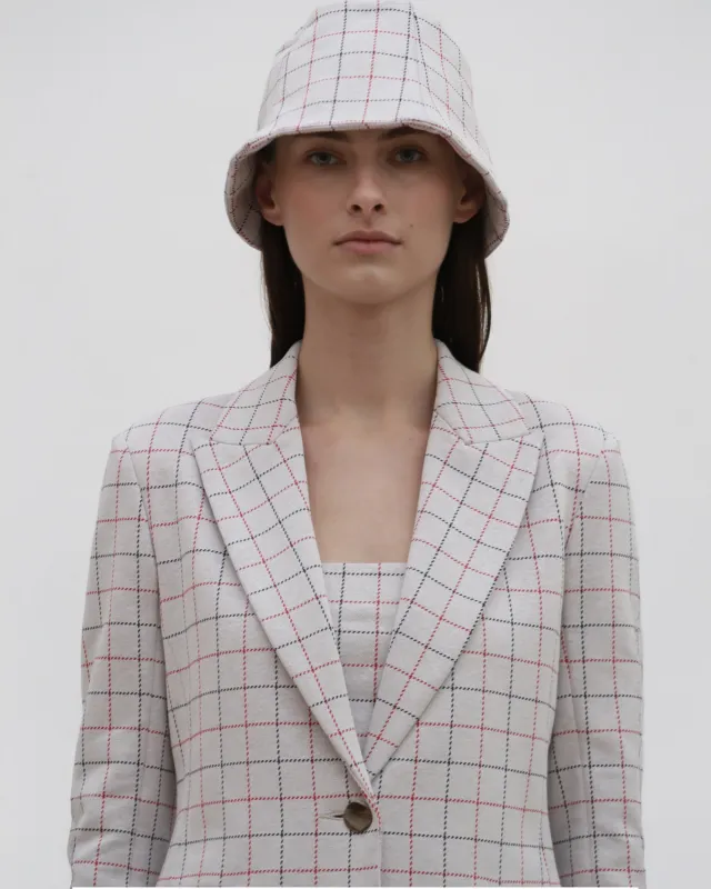 PANELED BUCKET HAT - WINDOWPANE made by Rosetta Getty