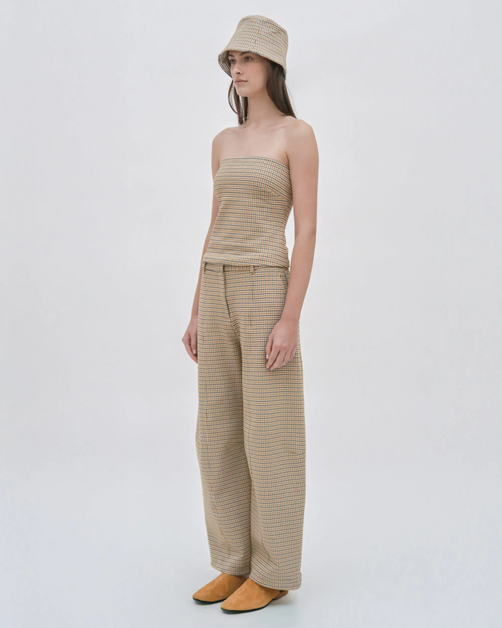STRAIGHT TAPER TAB PANT - HOUNDSTOOTH PLAID sold by Rosetta Getty product image thumbnail 4