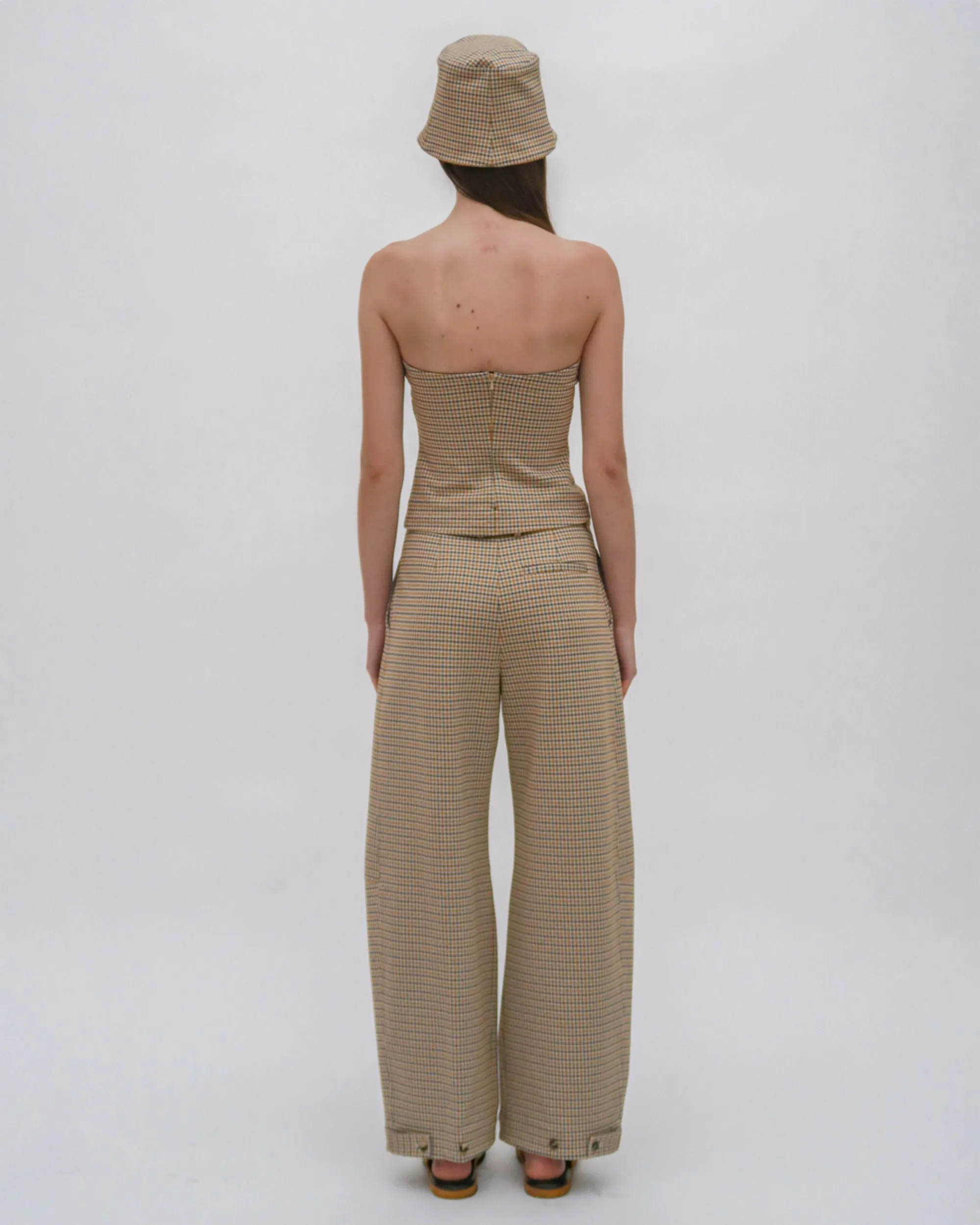 STRAIGHT TAPER TAB PANT - HOUNDSTOOTH PLAID sold by Rosetta Getty product image thumbnail 5