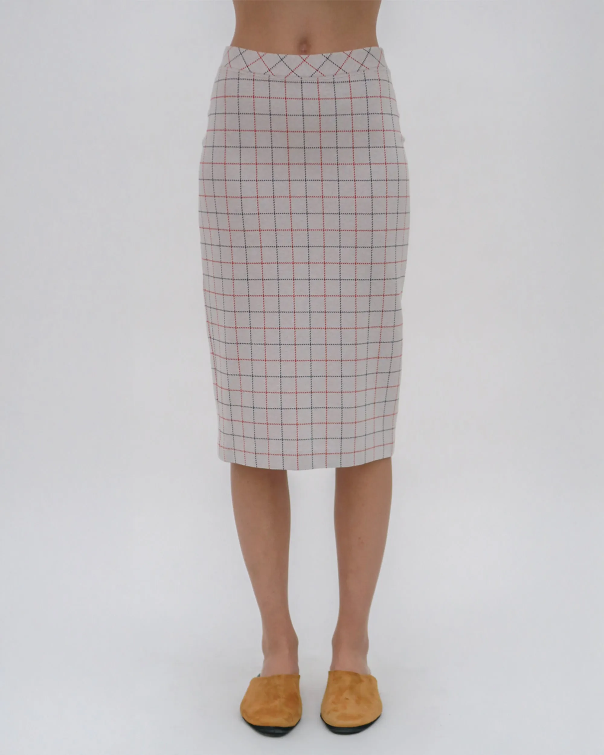 PULL ON PENCIL SKIRT - STRIPED WINDOWPANE sold by Rosetta Getty product image thumbnail 5