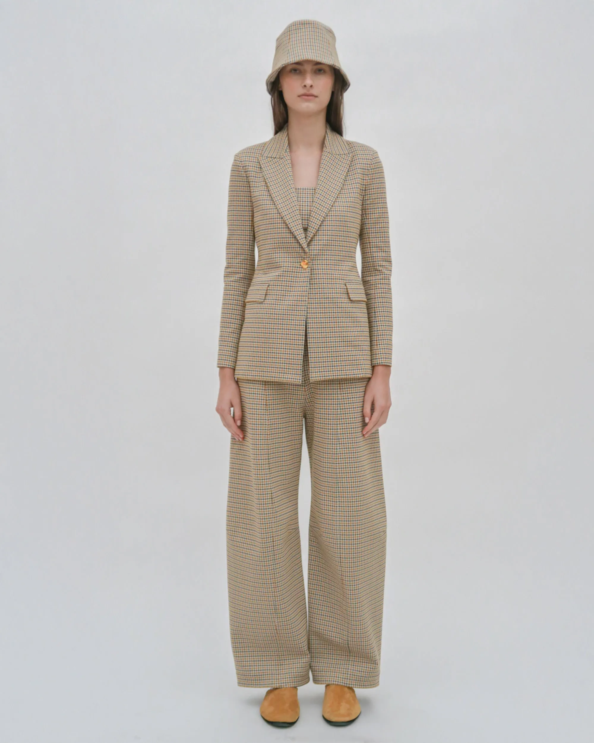 PEAK LAPEL JACKET - HOUNDSTOOTH PLAID sold by Rosetta Getty product image thumbnail 3