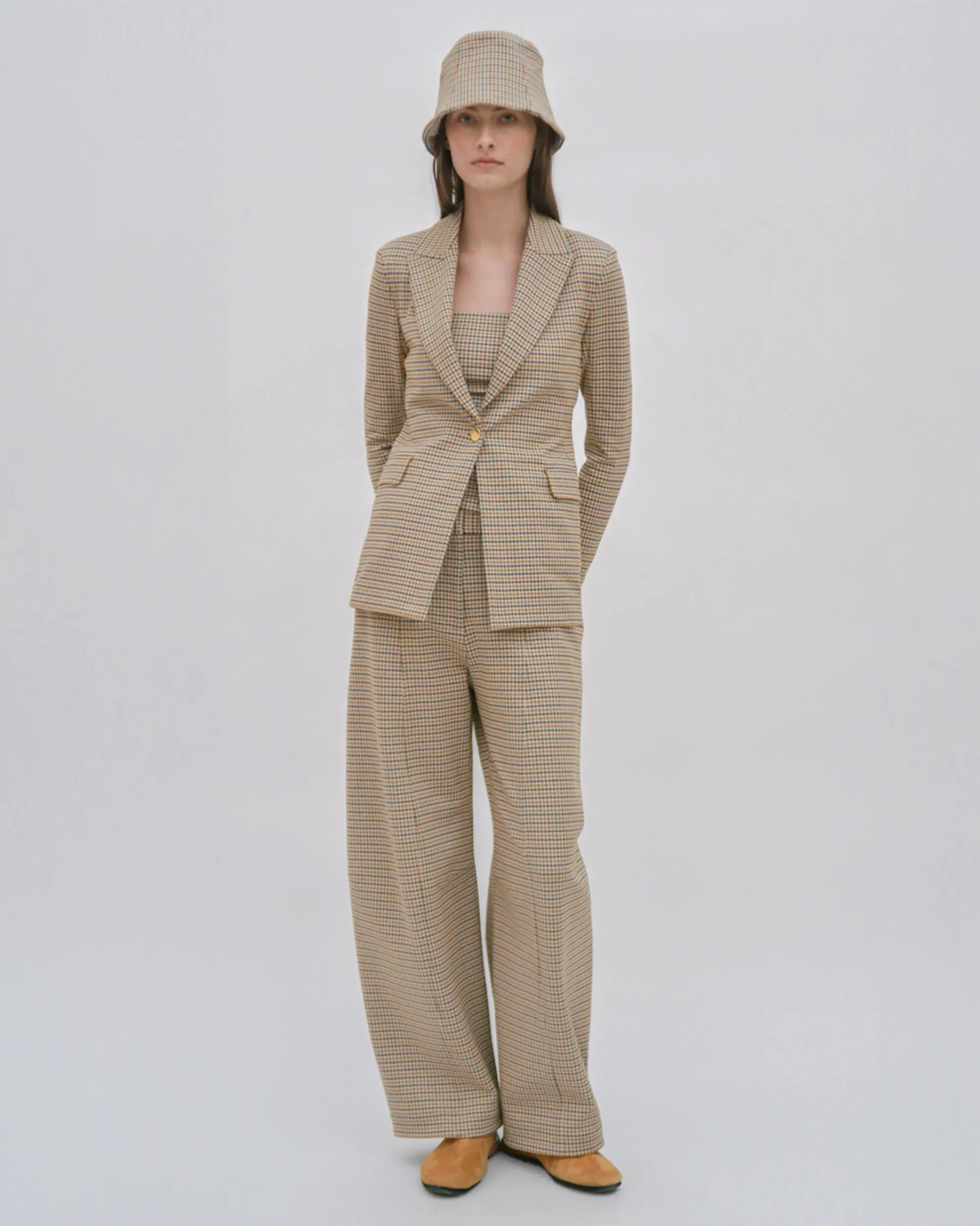 PEAK LAPEL JACKET - HOUNDSTOOTH PLAID sold by Rosetta Getty product image thumbnail 2