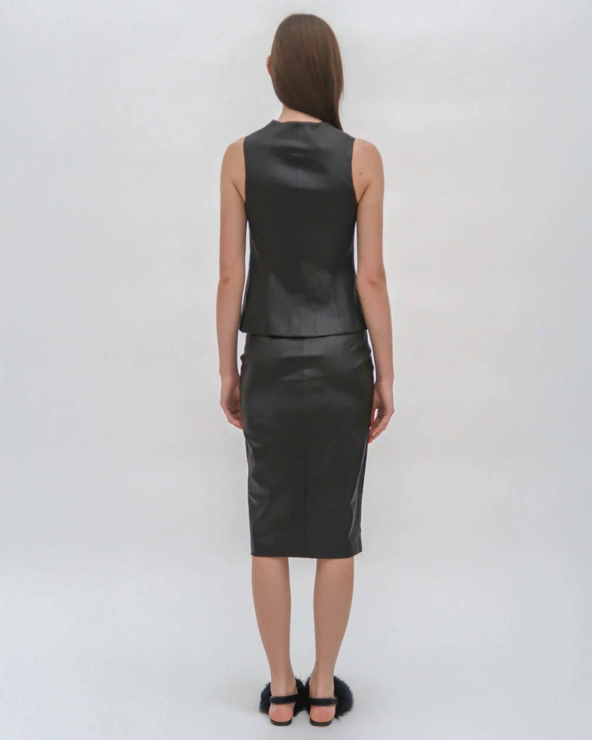 SLEEVELESS BUTTON FRONT TOP - STRETCH PLONGE sold by Rosetta Getty product image thumbnail 4