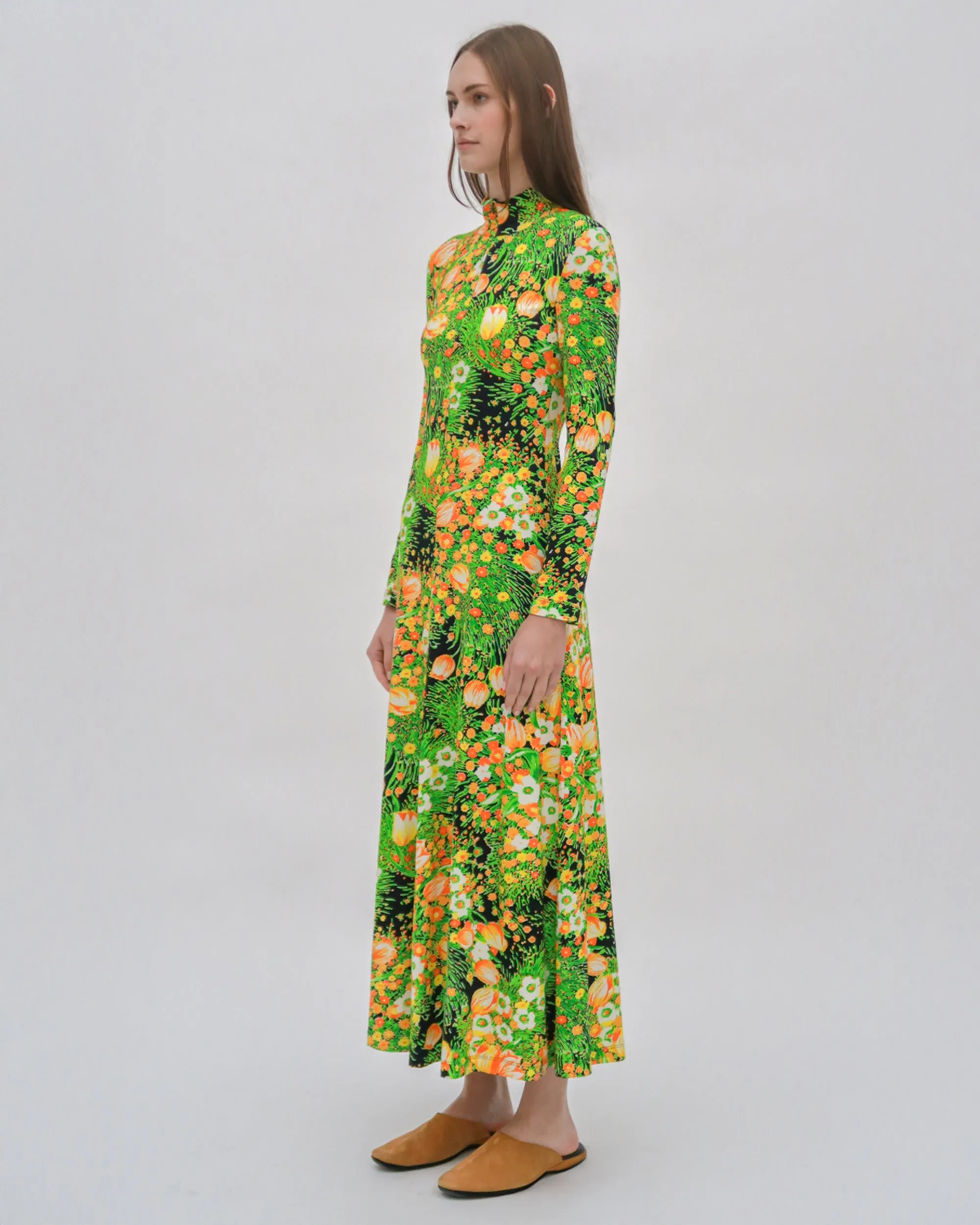 ZIP UP TURTLENECK DRESS - GARDEN FLORALS sold by Rosetta Getty product image thumbnail 3