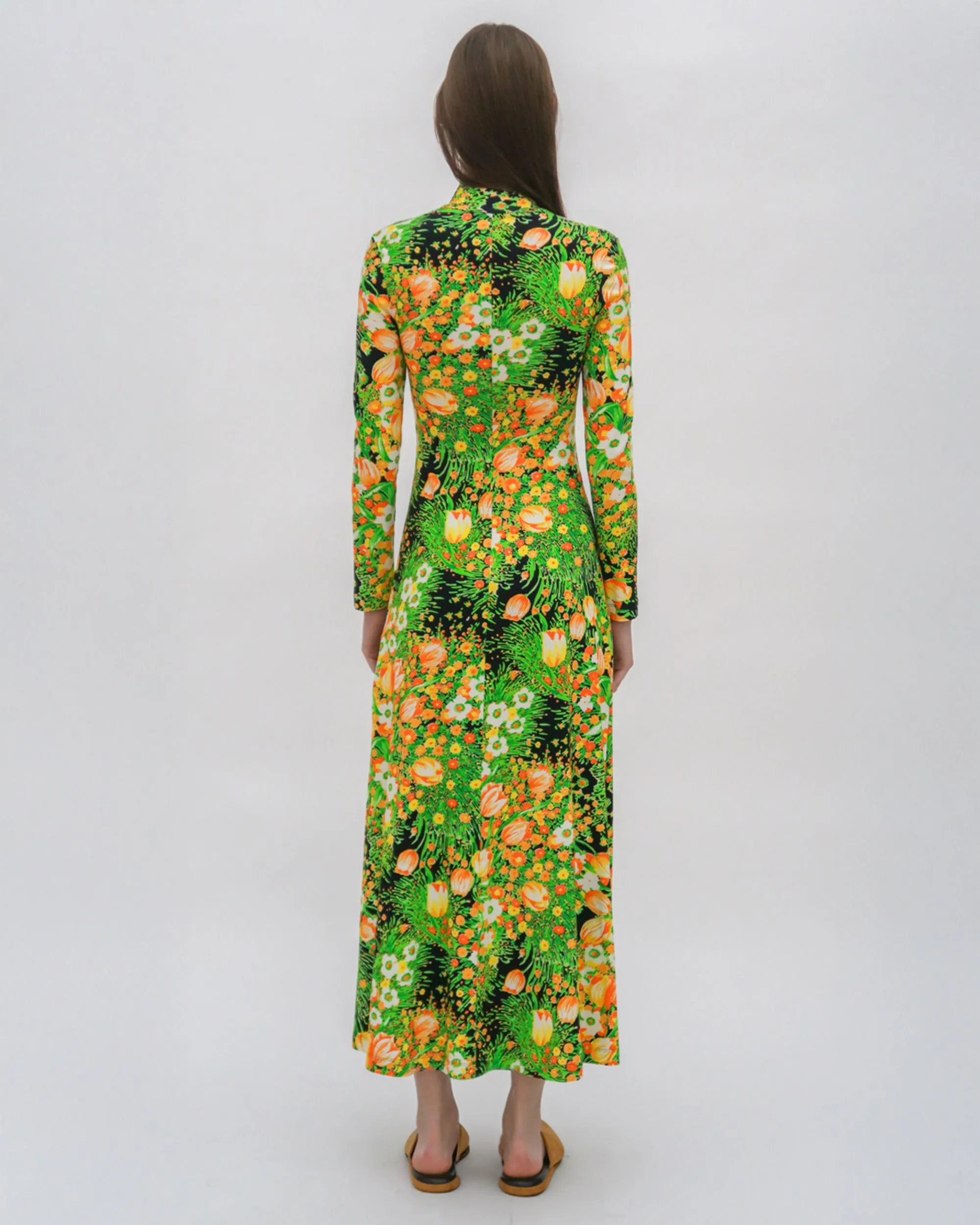 ZIP UP TURTLENECK DRESS - GARDEN FLORALS sold by Rosetta Getty product image thumbnail 4